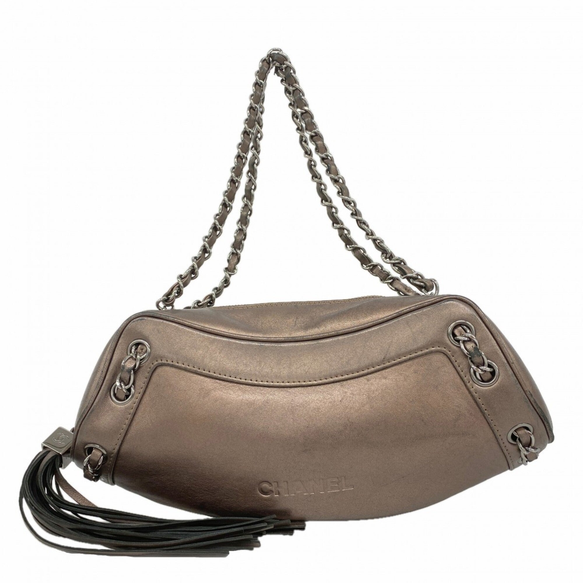 Chanel Bronze Leather Handbag (Pre-Owned)