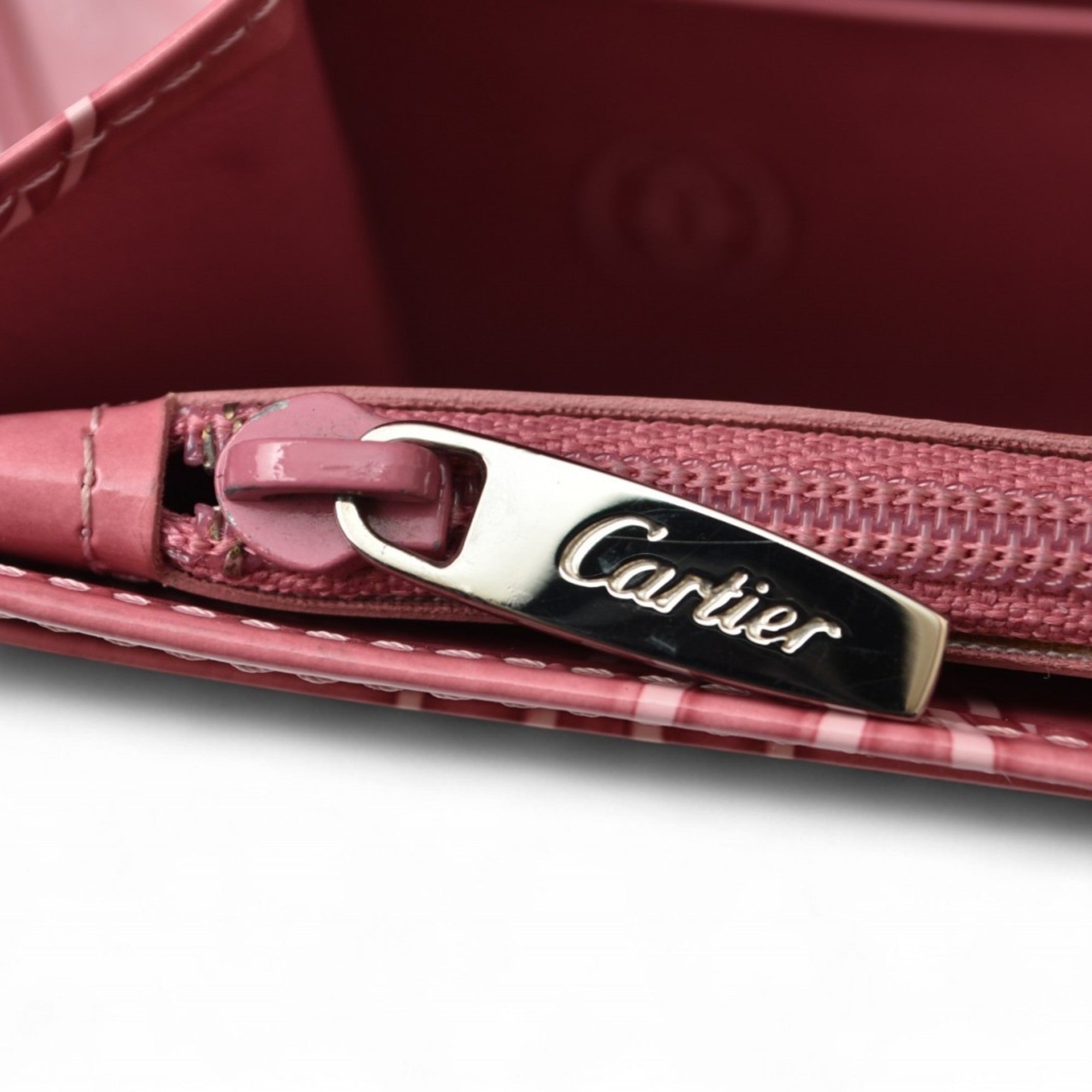 Cartier Pink Leather Long Wallet (Bi-Fold) (Pre-Owned)