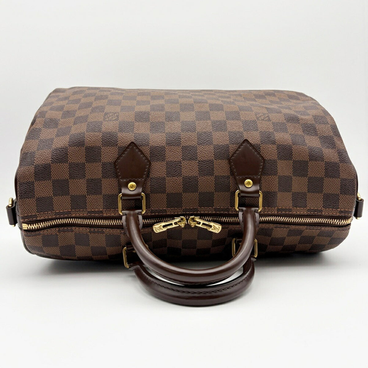 Louis Vuitton Damier Ebene Damier Canvas Leather Boston Bag Shoulder Bag (Pre-Owned)