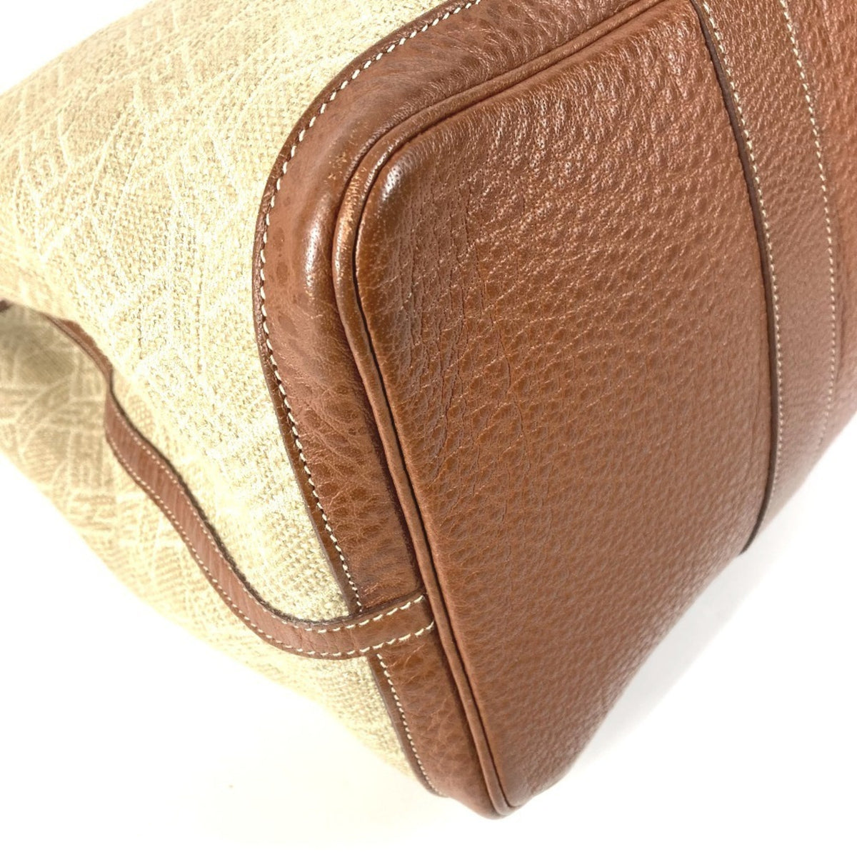 Hermes Beige Toile So H Boston Bag Shoulder Bag Tote Bag (Pre-Owned)