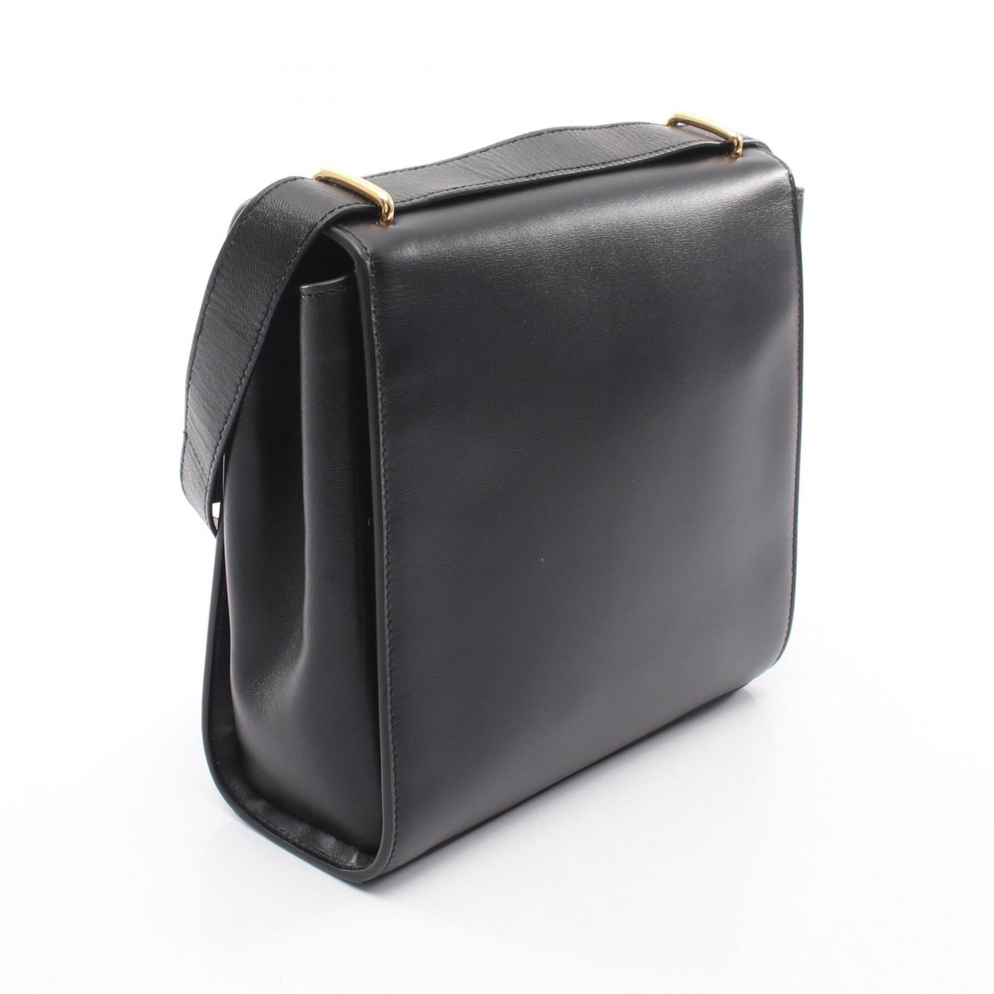 Bottega Veneta Black Leather Handbag Shoulder Bag (Pre-Owned)