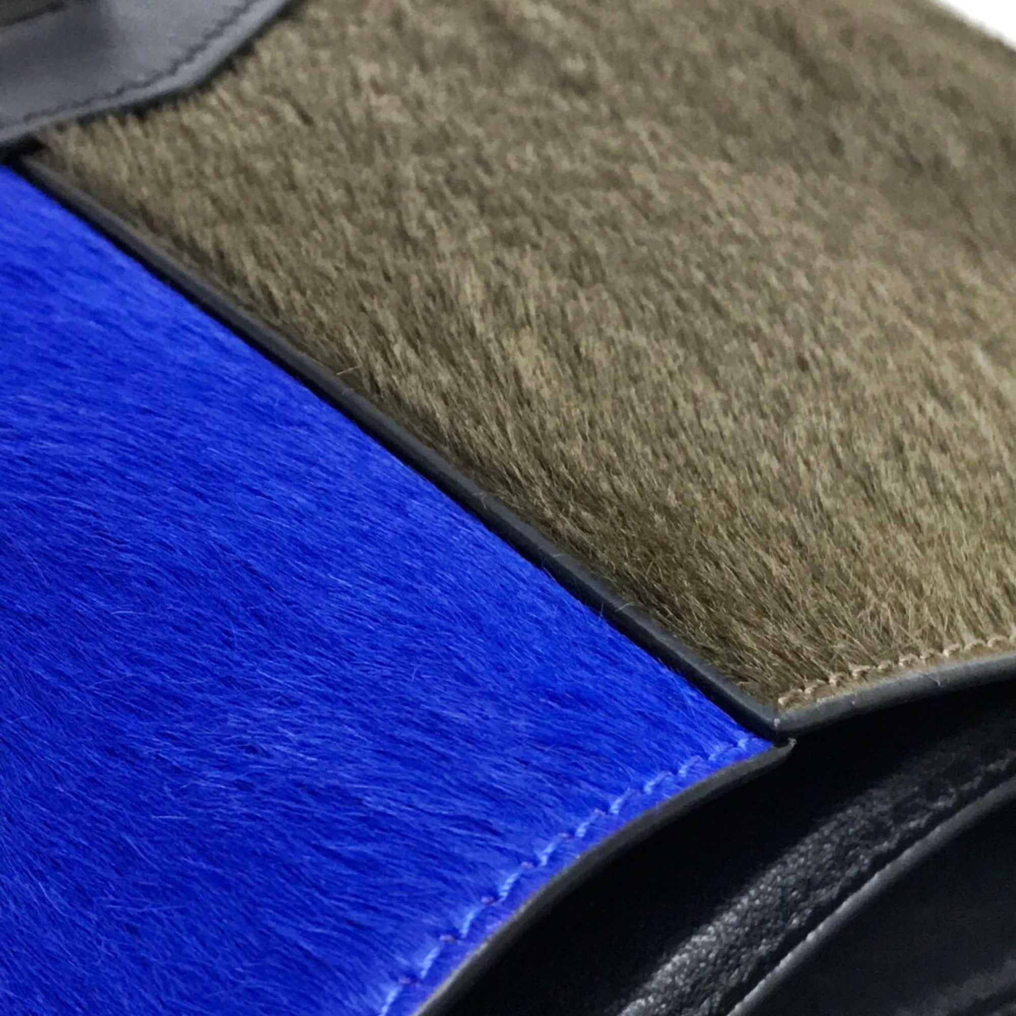 Celine Diamond Black Blue Brown Gray Suede Leather Clutch Bag Shoulder Bag (Pre-Owned)