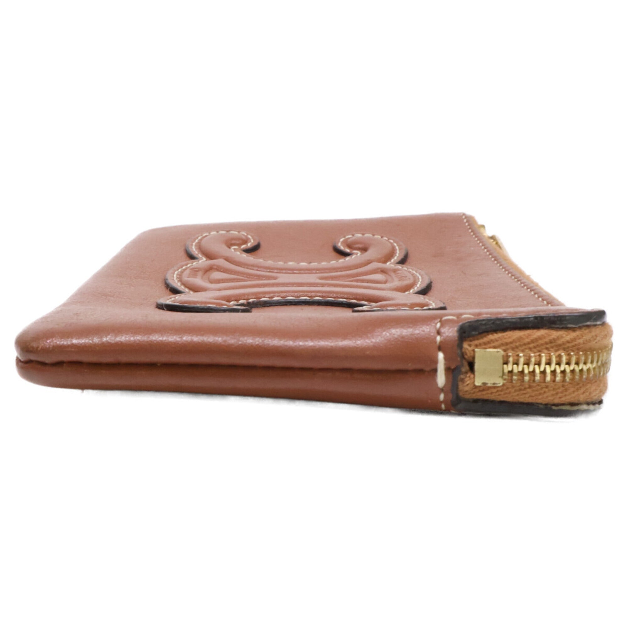 Celine Brown Leather Coin Purse/Coin Case (Pre-Owned)