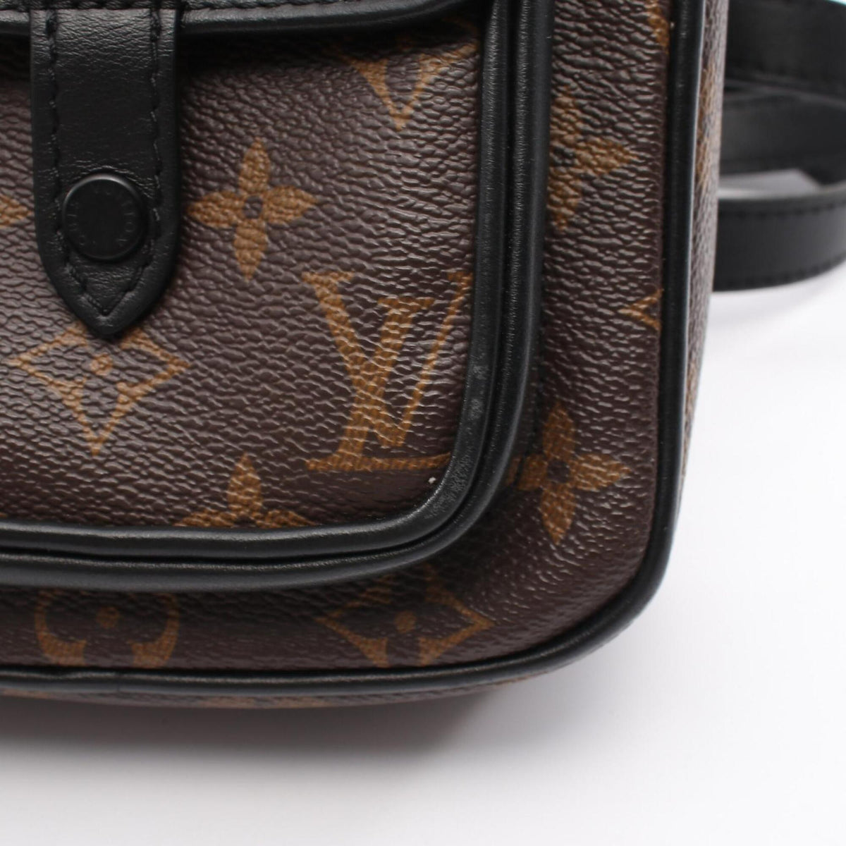 Louis Vuitton Black Brown Monogram Macassar Coated Canvas Leather Shoulder Bag (Pre-Owned)
