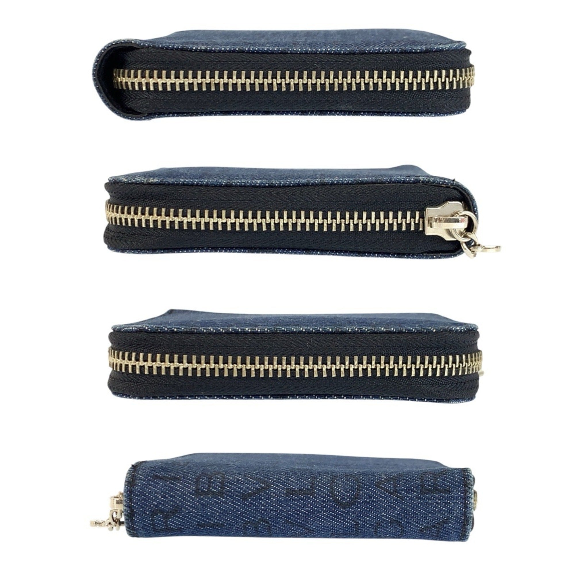 Bvlgari Black Blue Denim Leather Wallet (Bi-Fold) (Pre-Owned)