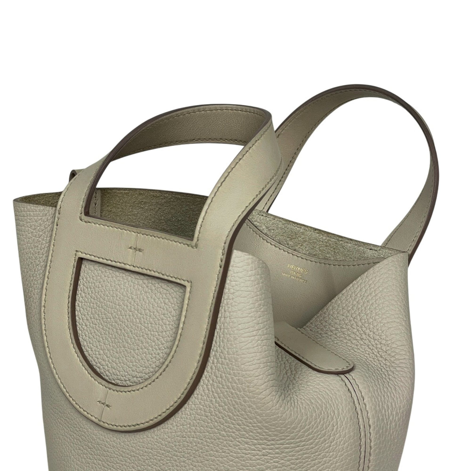 Hermes Ivory Taurillon Clemence Leather Handbag (Pre-Owned)