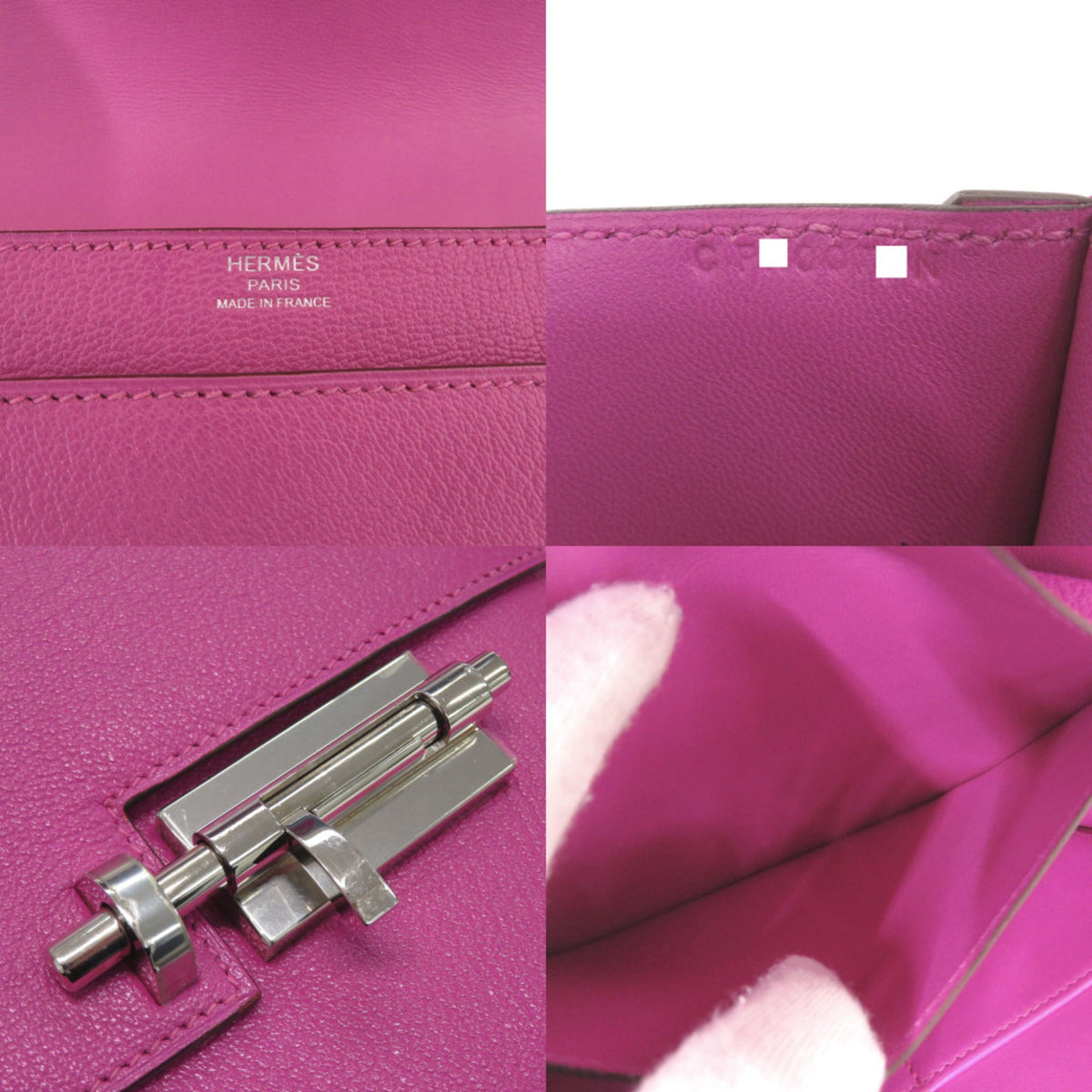 Hermes Rose Purple Chevre Leather Clutch Bag (Pre-Owned)