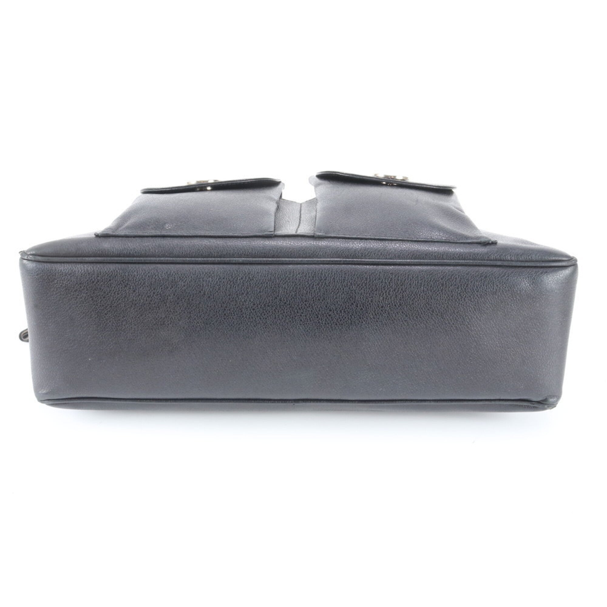 Bvlgari Black Leather Handbag Shoulder Bag (Pre-Owned)