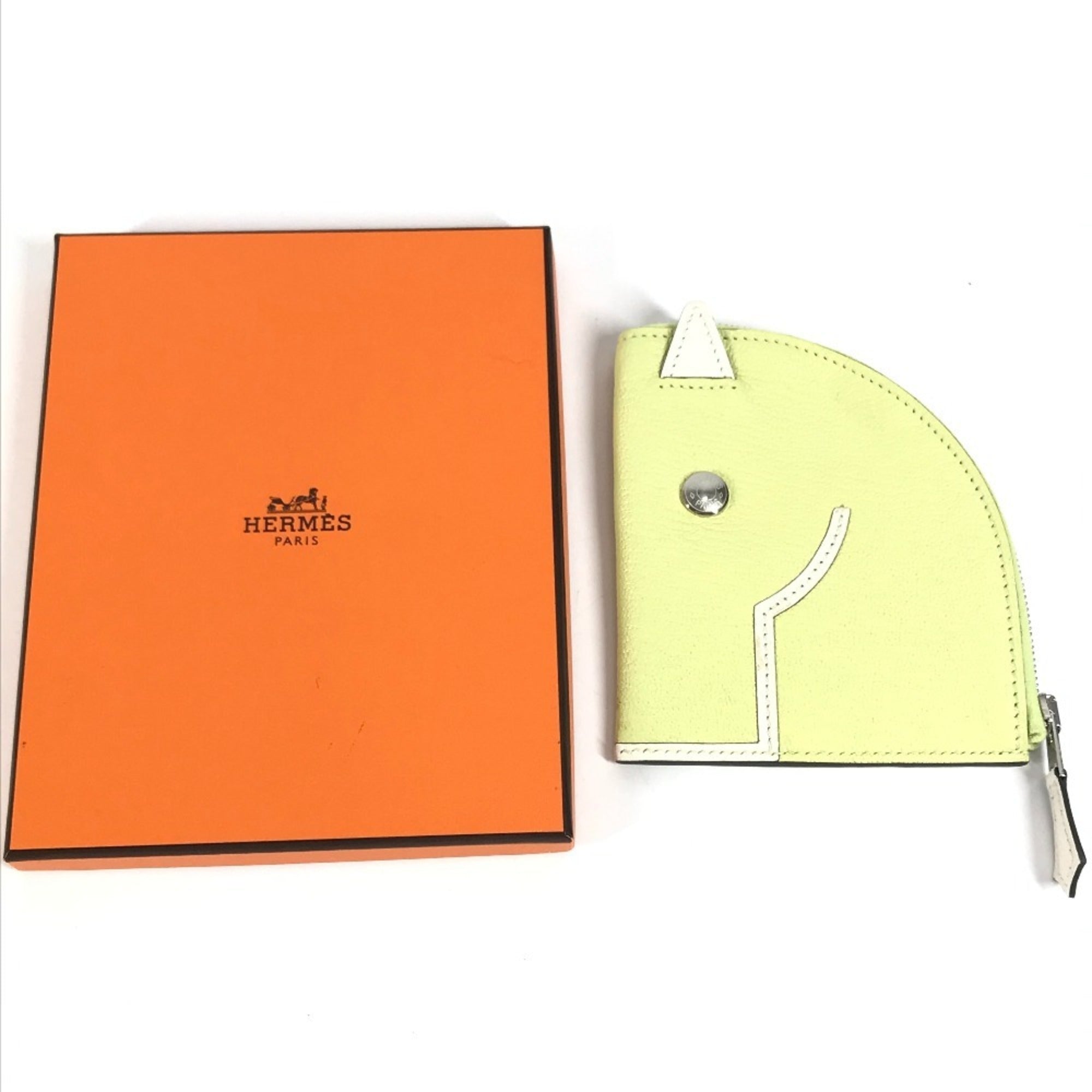 Hermes Yellow Chevre Leather Coin Purse/Coin Case (Pre-Owned)