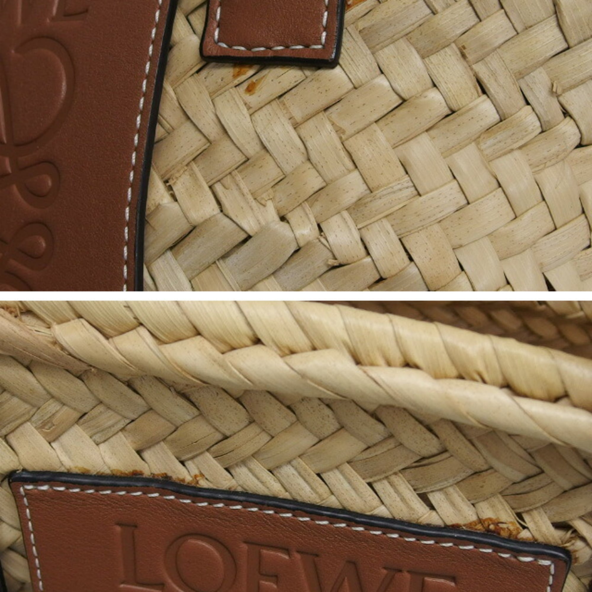 Loewe Brown Raffia Leather Baguette Bag (Pre-Owned)