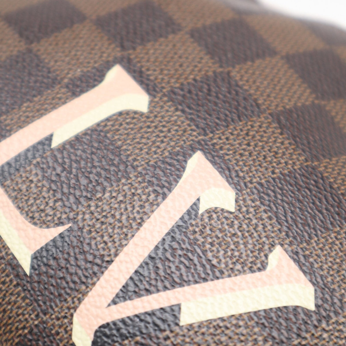 Louis Vuitton Beige Pink Brown Damier Canvas Galle Coated Canvas Leather Pochette Shoulder Bag (Pre-Owned)