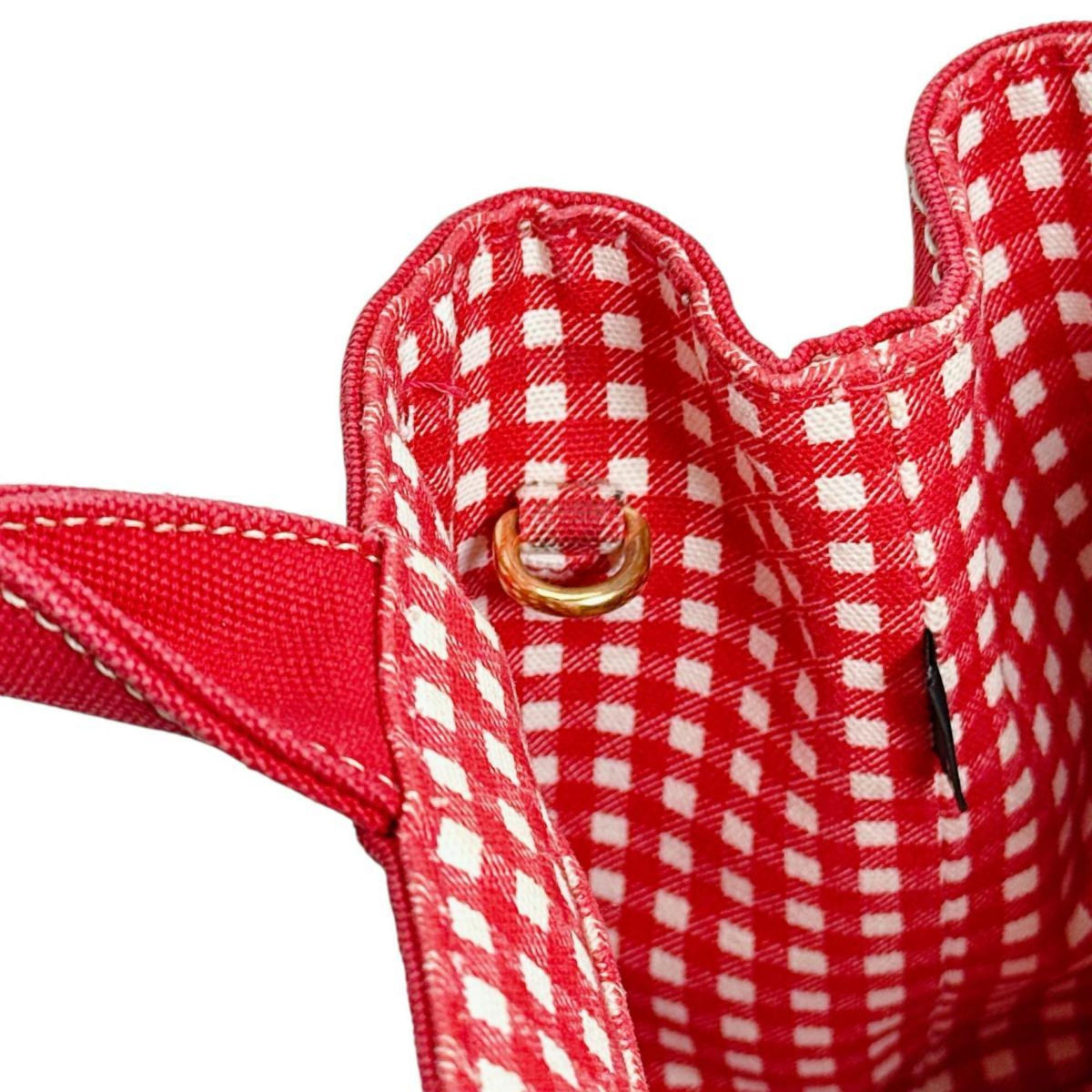 Prada Red Color Canvas Tote Bag (Pre-Owned)