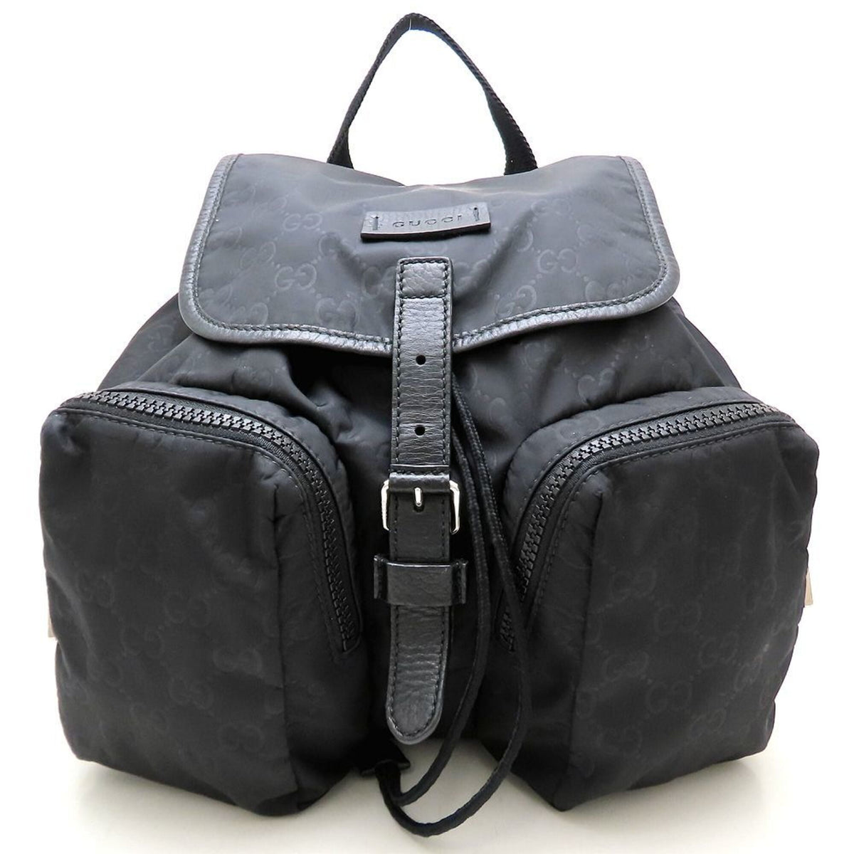 Gucci Black Nylon Leather Backpack (Pre-Owned)