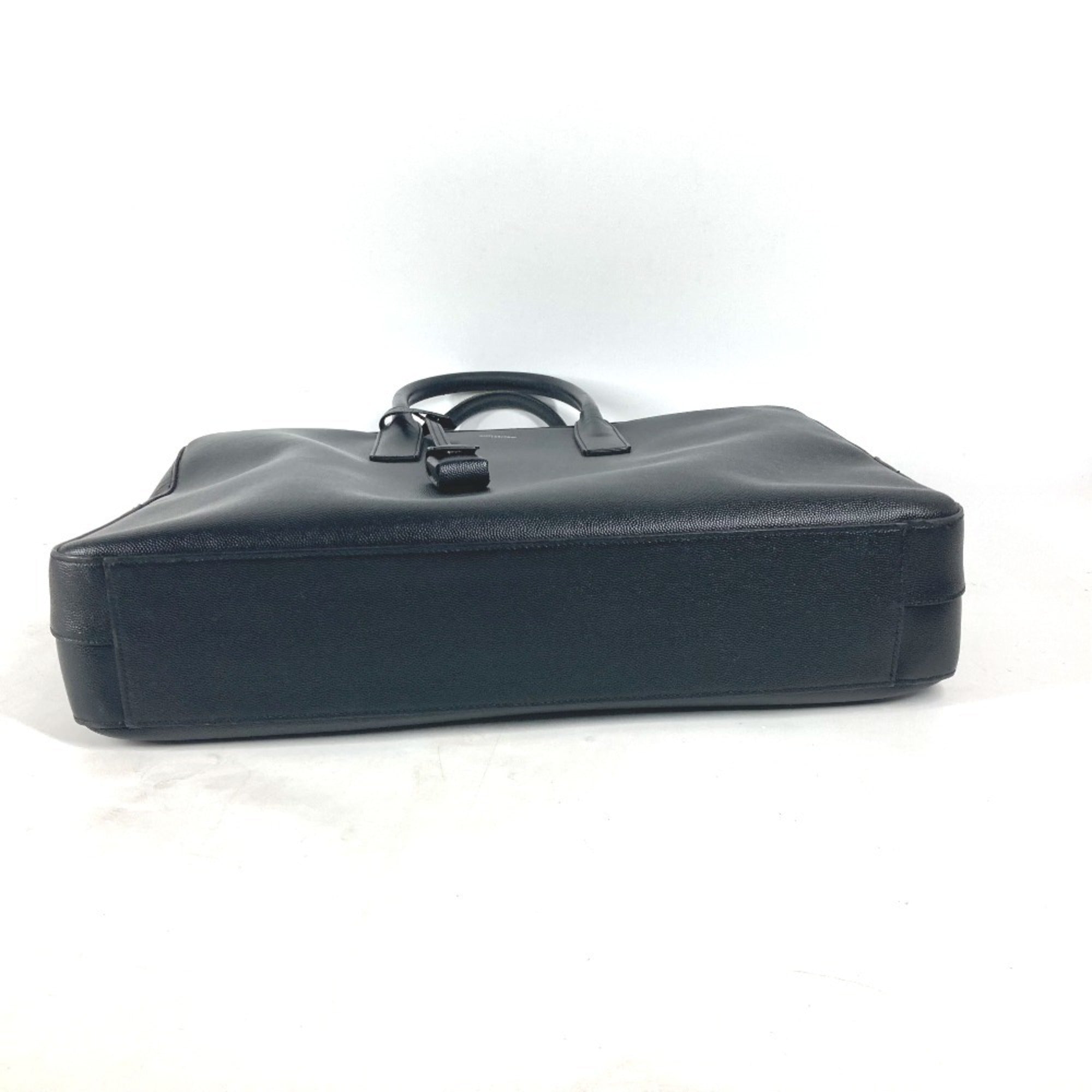Saint Laurent Black Leather Handbag Tote Bag (Pre-Owned)