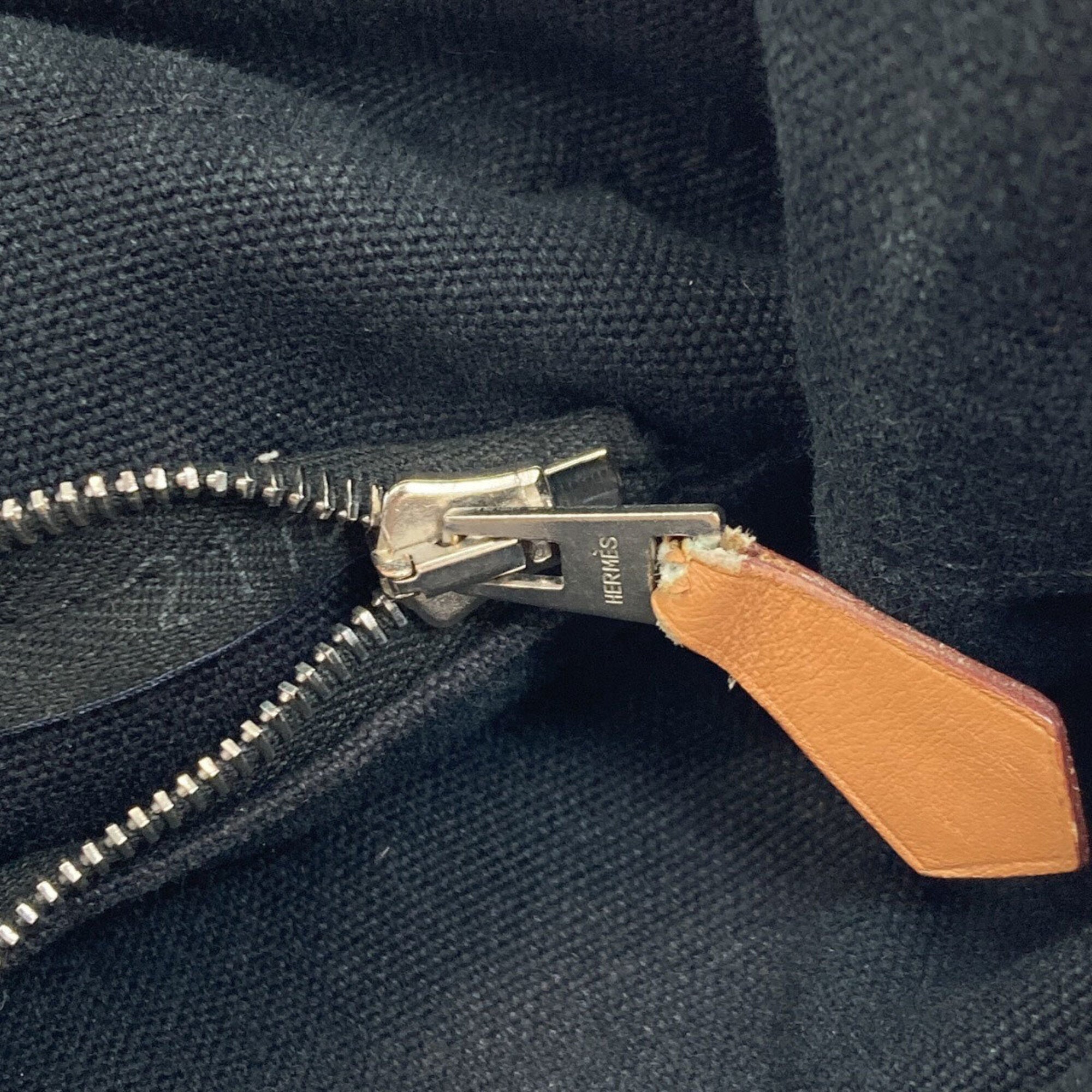Hermes Black Canvas Handbag (Pre-Owned)