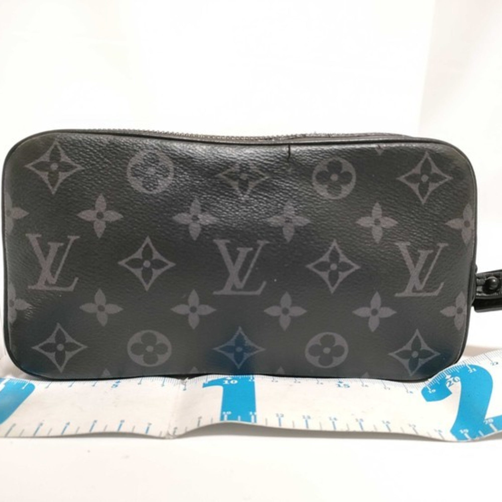 Louis Vuitton Monogram Eclipse Black Gray Pvc Leather Clutch Bag Handbag Pochette (Pre-Owned)