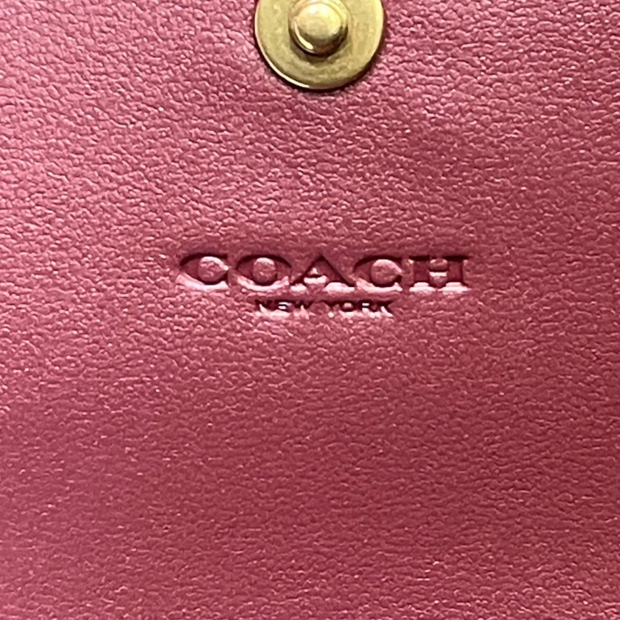 Coach Brown Pvc Leather Wallet (Tri-Fold) (Pre-Owned)