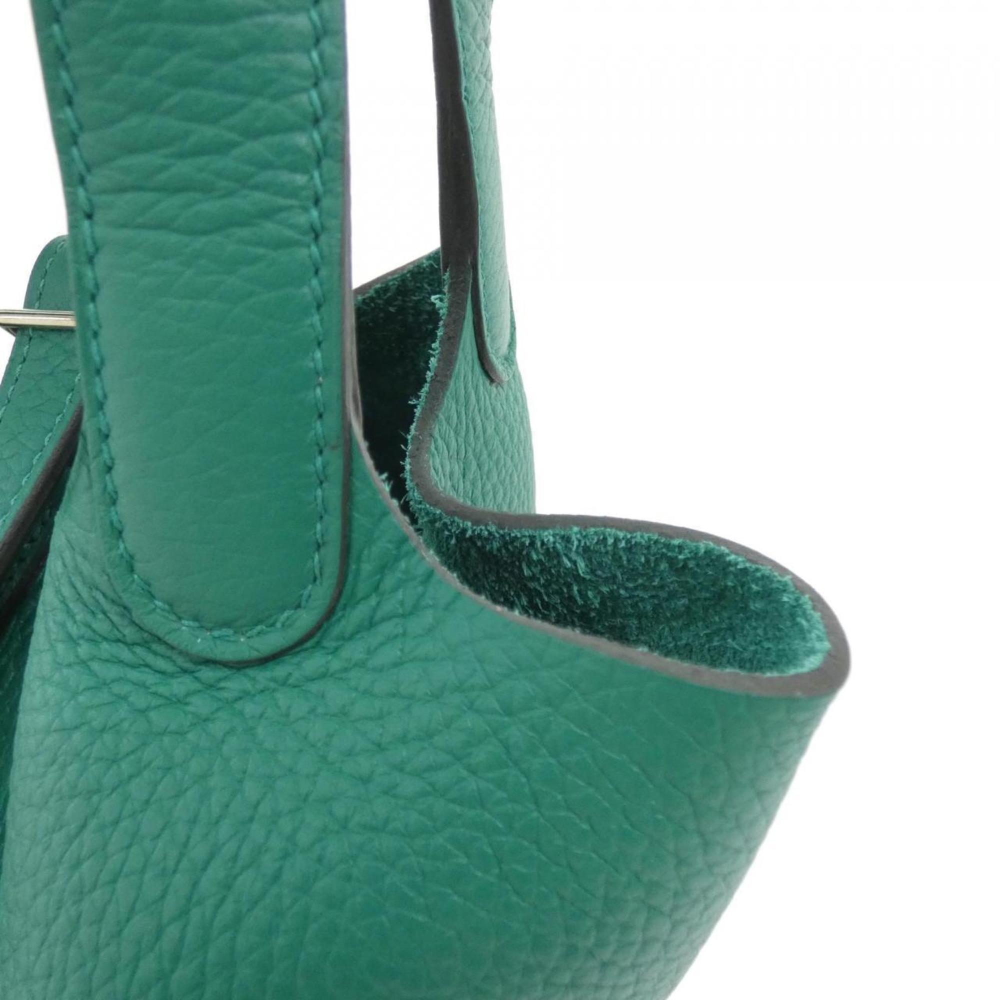 Hermes Green Vert Taurillon Clemence Leather Handbag (Pre-Owned)
