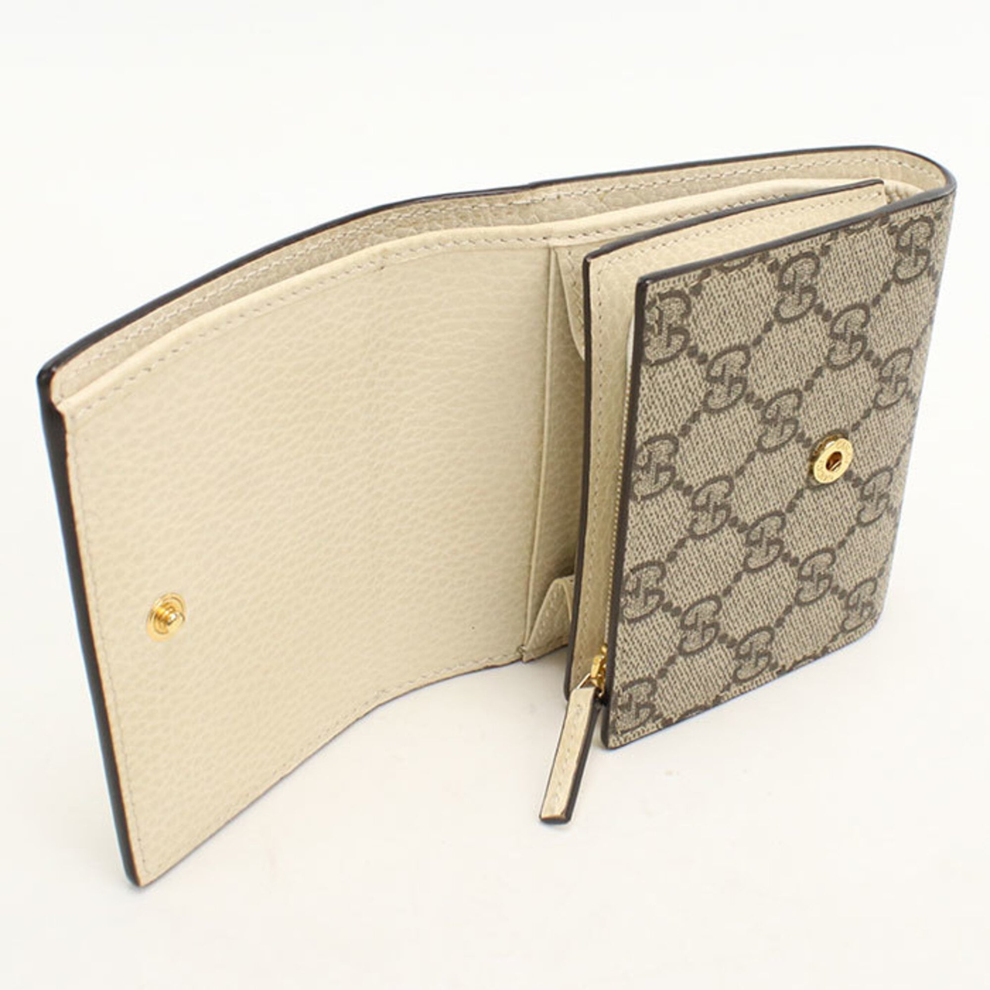 Gucci Ivory Leather Pvc Wallet (Bi-Fold) (Pre-Owned)