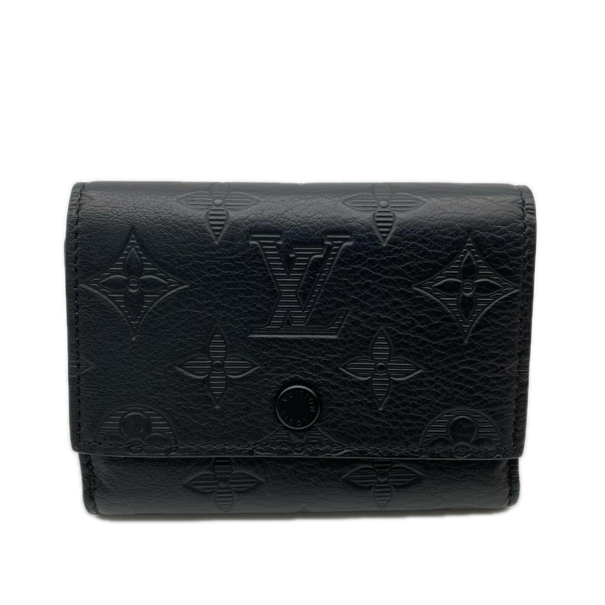 Louis Vuitton Monogram Shadow Black Monogram Shadow Wallet (Tri-Fold) (Pre-Owned)