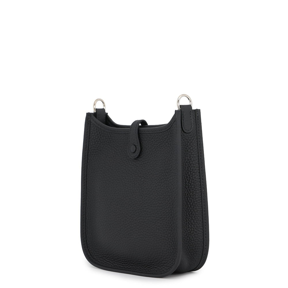 Hermes Evelyne Black Taurillon Clemence Leather Handbag Shoulder Bag