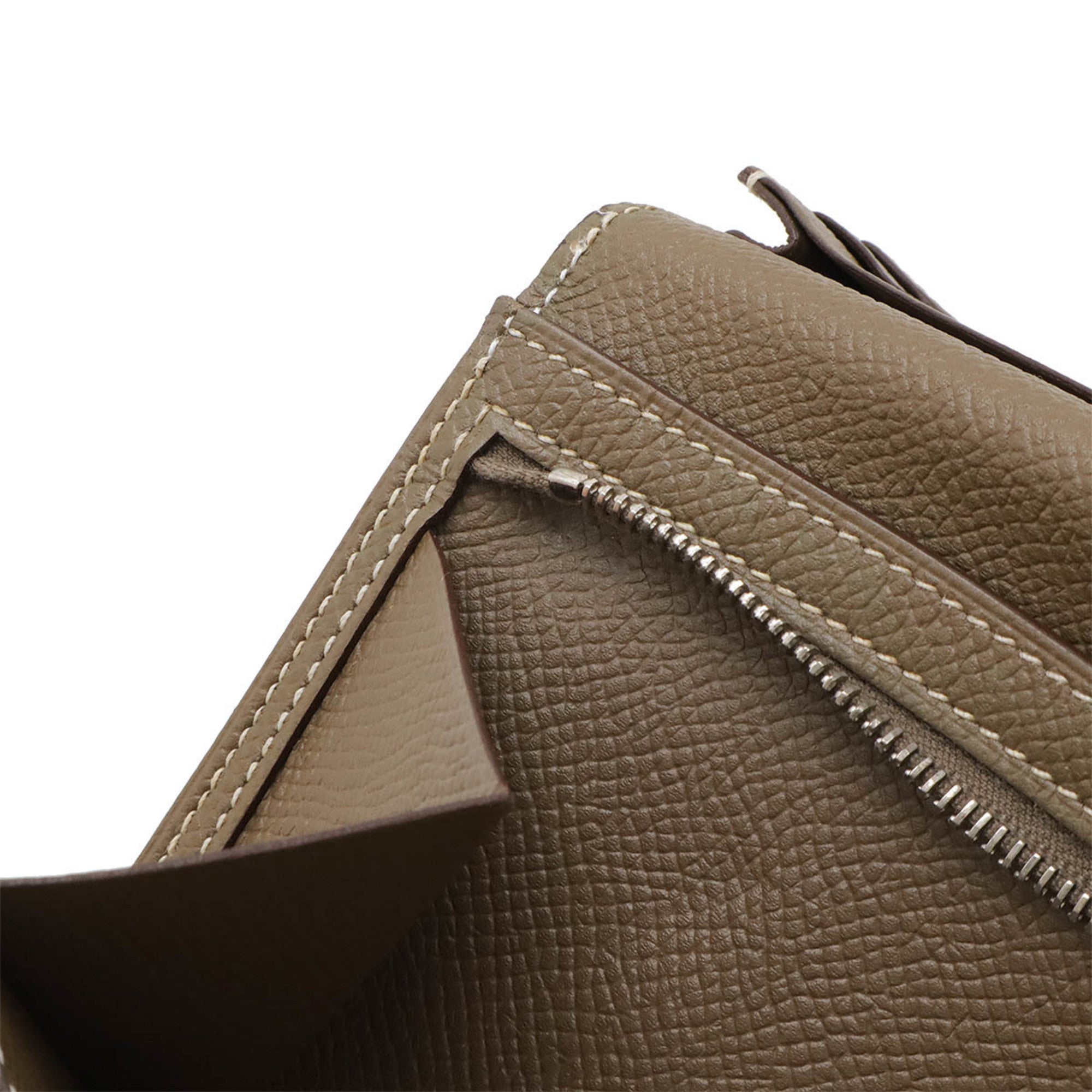 Hermes Etoupe Gray Leather Long Wallet (Bi-Fold) (Pre-Owned)