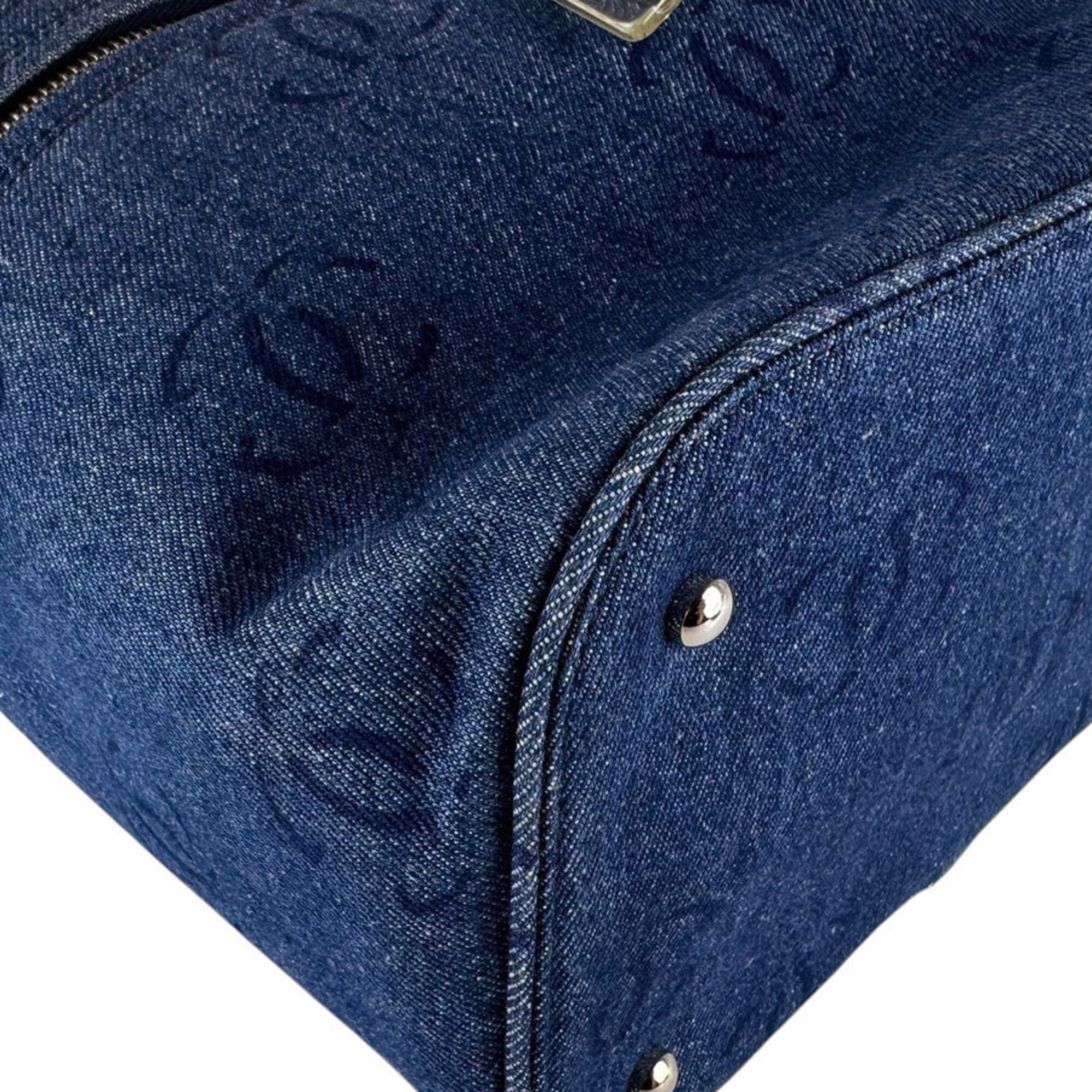 Chanel Blue Denim Shoulder Bag Vanity Bag (Pre-Owned)