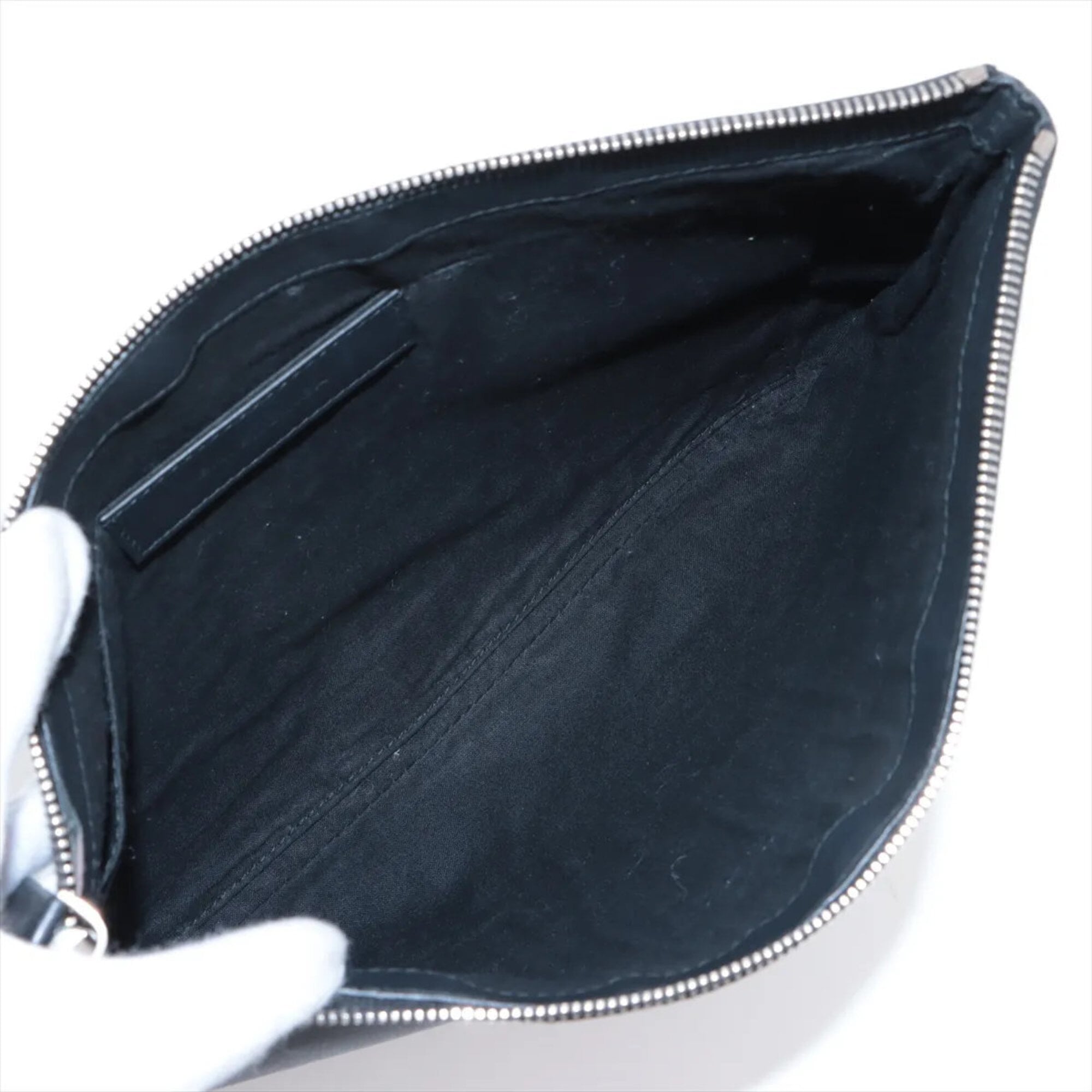 Balenciaga Black Leather Clutch Bag Pouch (Pre-Owned)