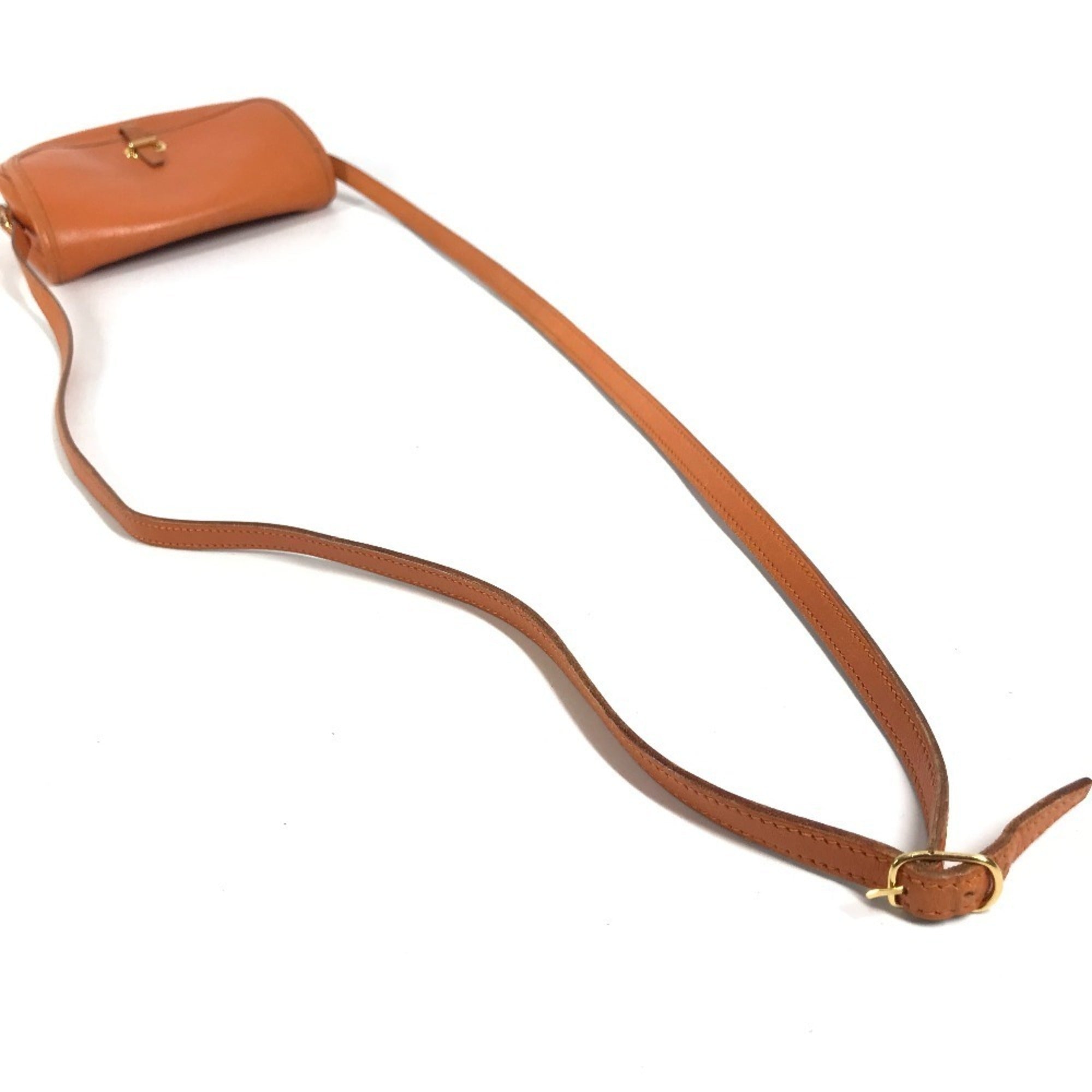 Hermes Orange Leather Pochette Shoulder Bag (Pre-Owned)