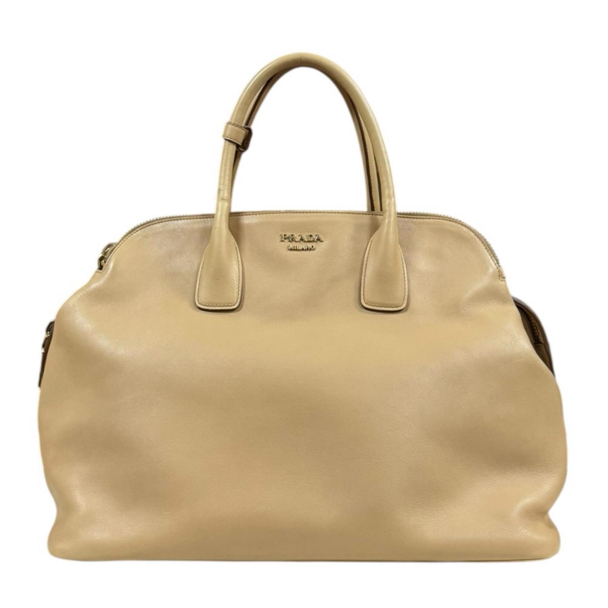 Prada Beige Leather Handbag (Pre-Owned)