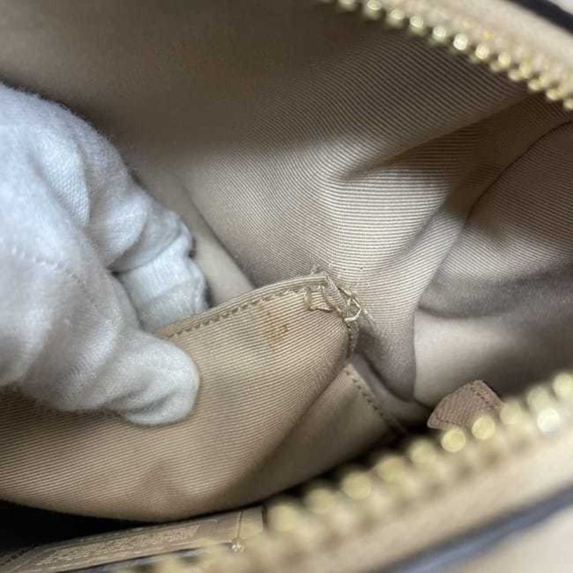 Coach Beige Leather Boston Bag Handbag Shoulder Bag (Pre-Owned)
