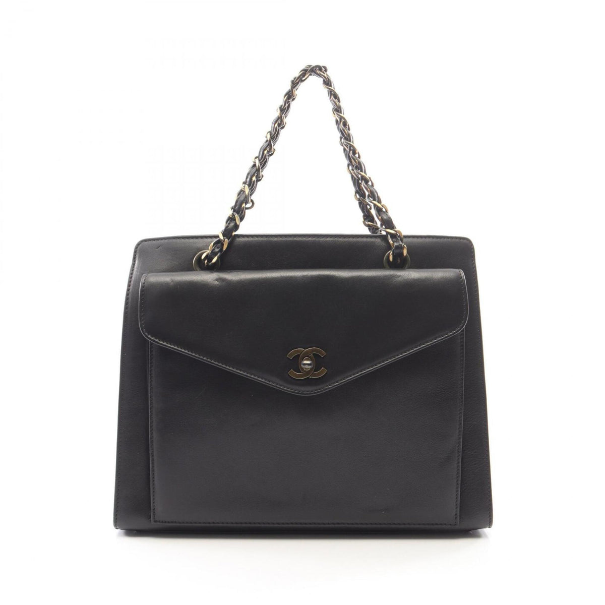 Chanel Black Leather Handbag (Pre-Owned)