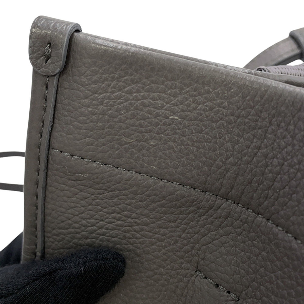 Balenciaga Dark Gray Leather Canvas Handbag Tote Bag (Pre-Owned)