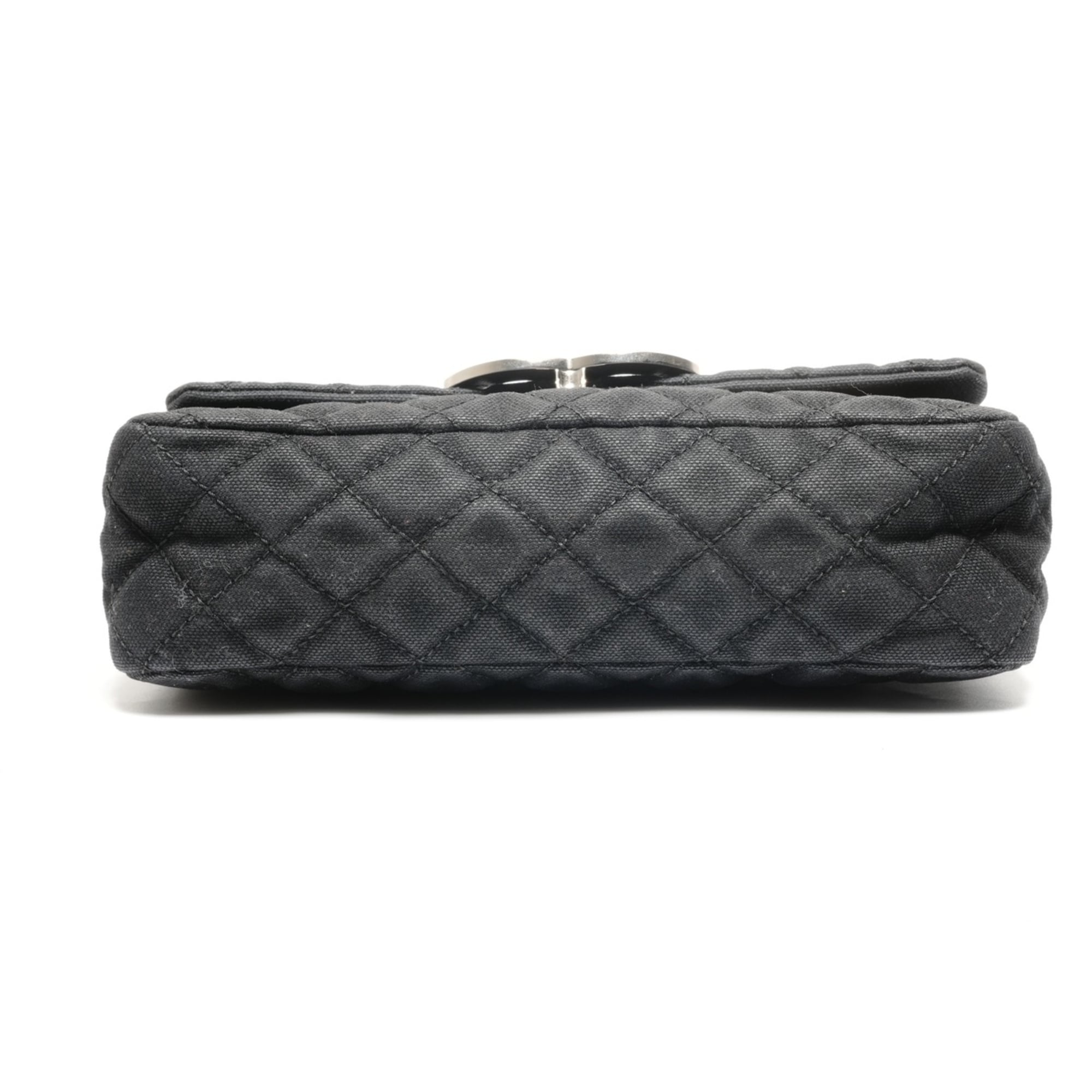 Chanel Matelasse Black Canvas Shoulder Bag (Pre-Owned)