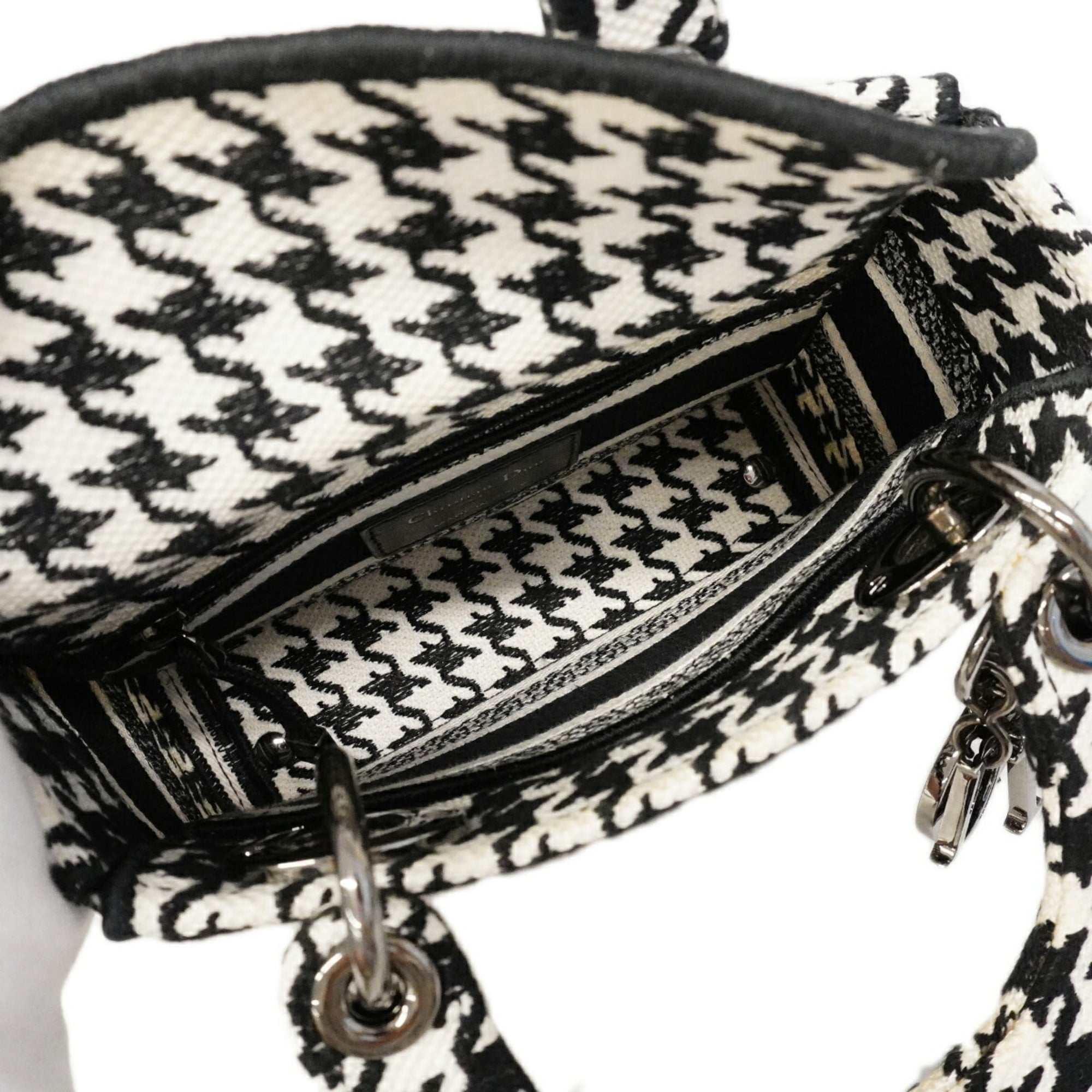 Christian Dior Black White Canvas Handbag (Pre-Owned)
