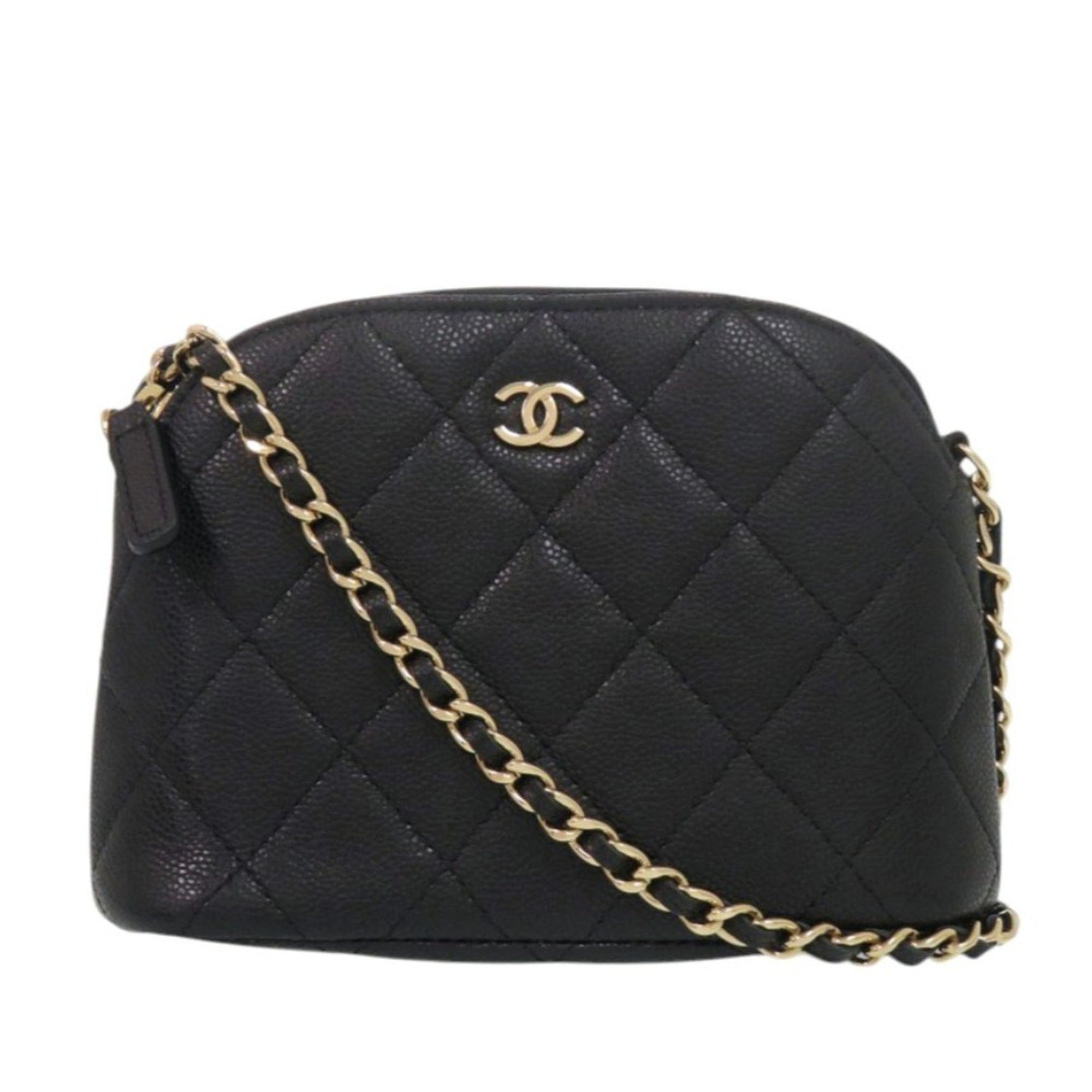 Chanel Black Grained Calfskin Shoulder Bag (Pre-Owned)