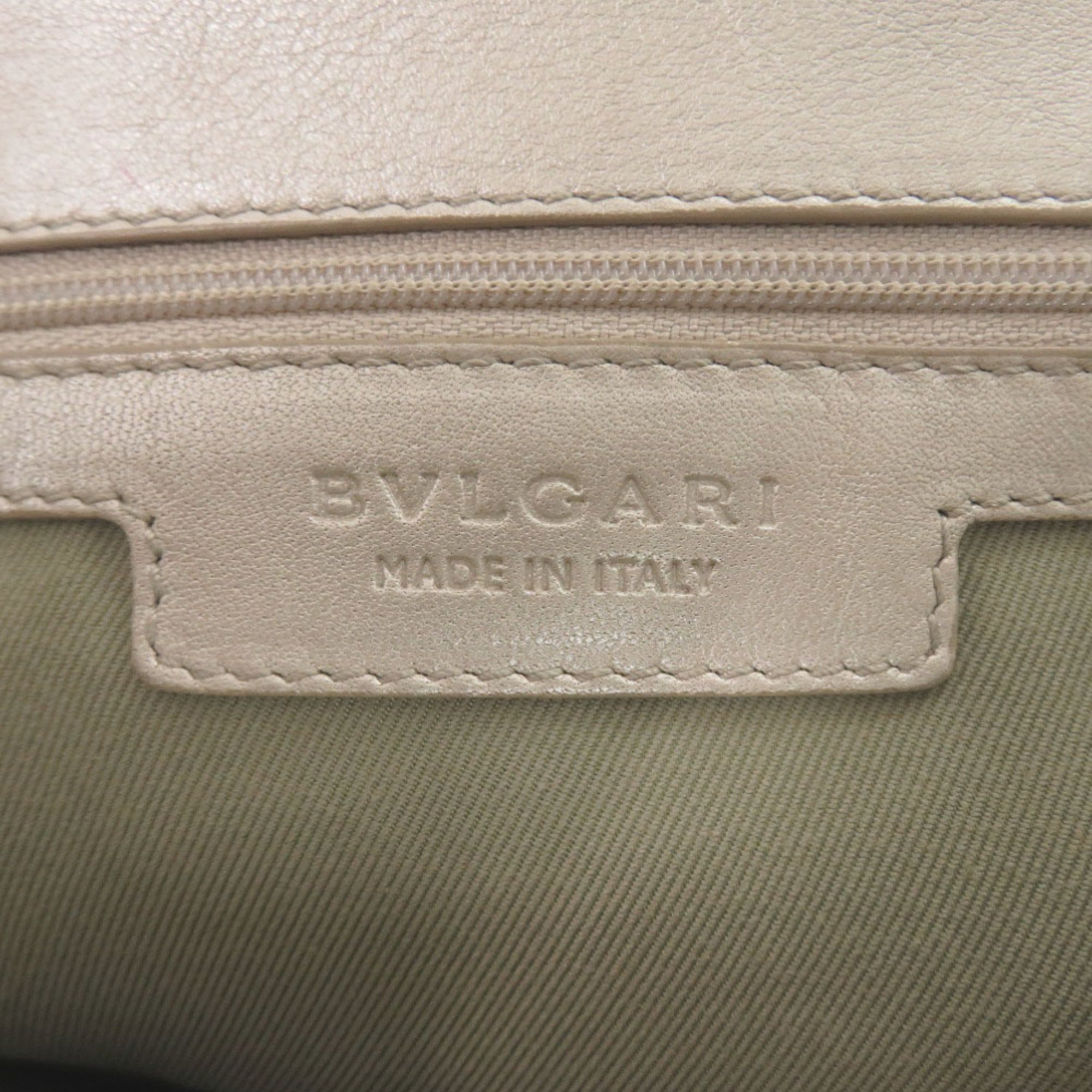 Bvlgari Silver Gray Leather Shoulder Bag (Pre-Owned)