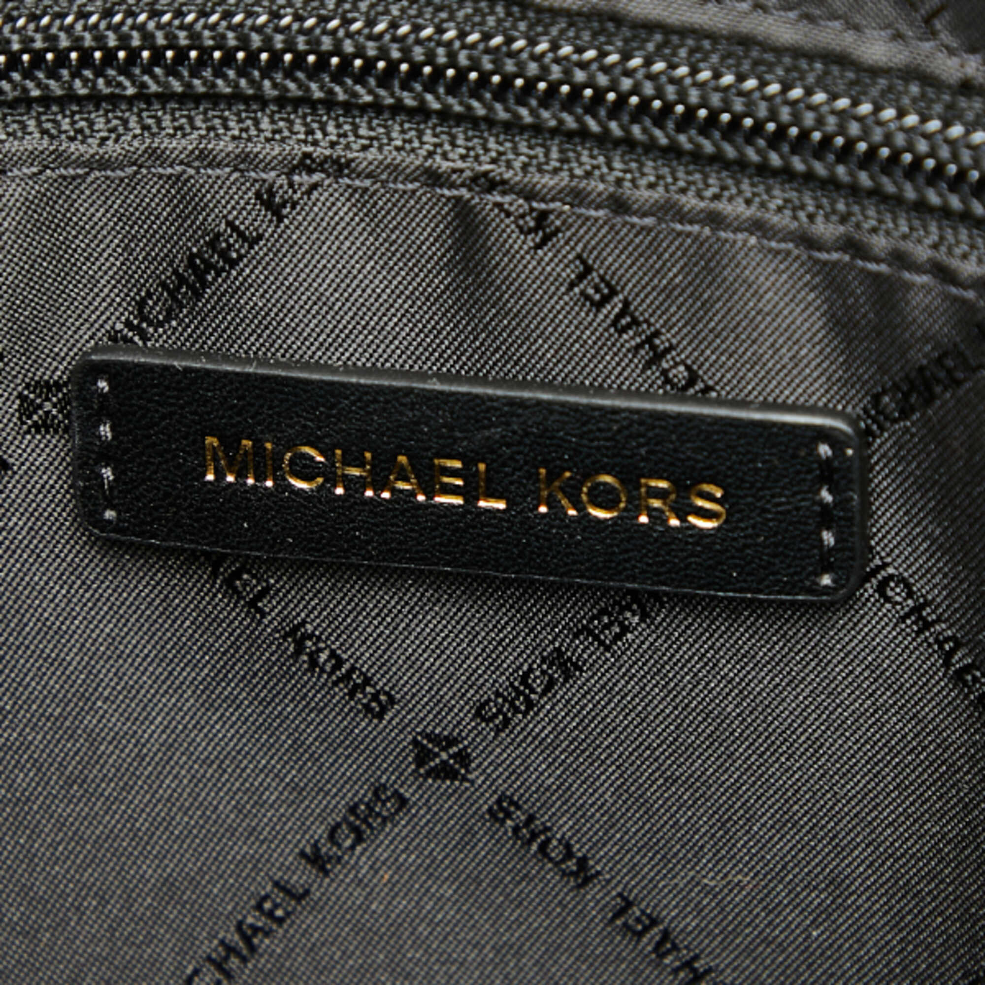 Michael Kors Black Brown Pvc Leather Handbag Shoulder Bag Tote Bag (Pre-Owned)