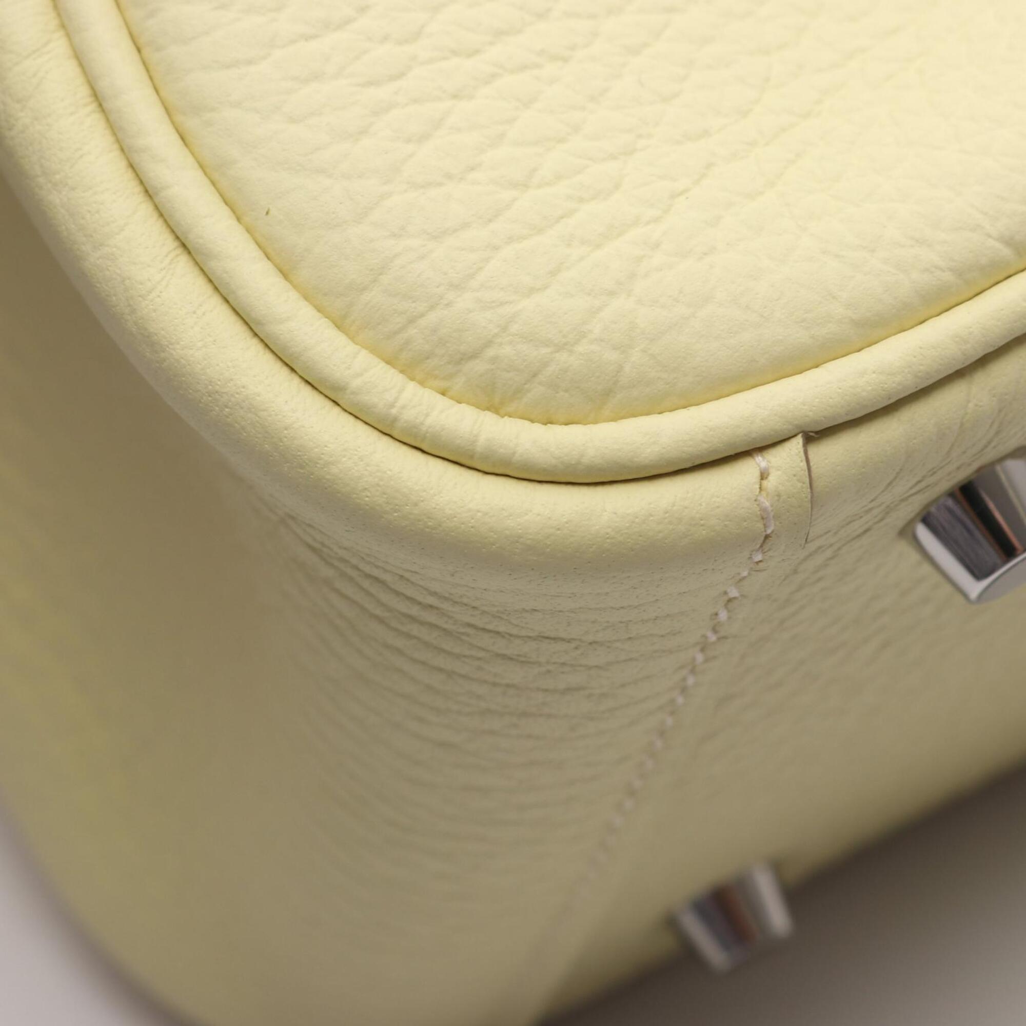 Hermes Ivory Yellow Taurillon Clemence Leather Leather Handbag Shoulder Bag (Pre-Owned)