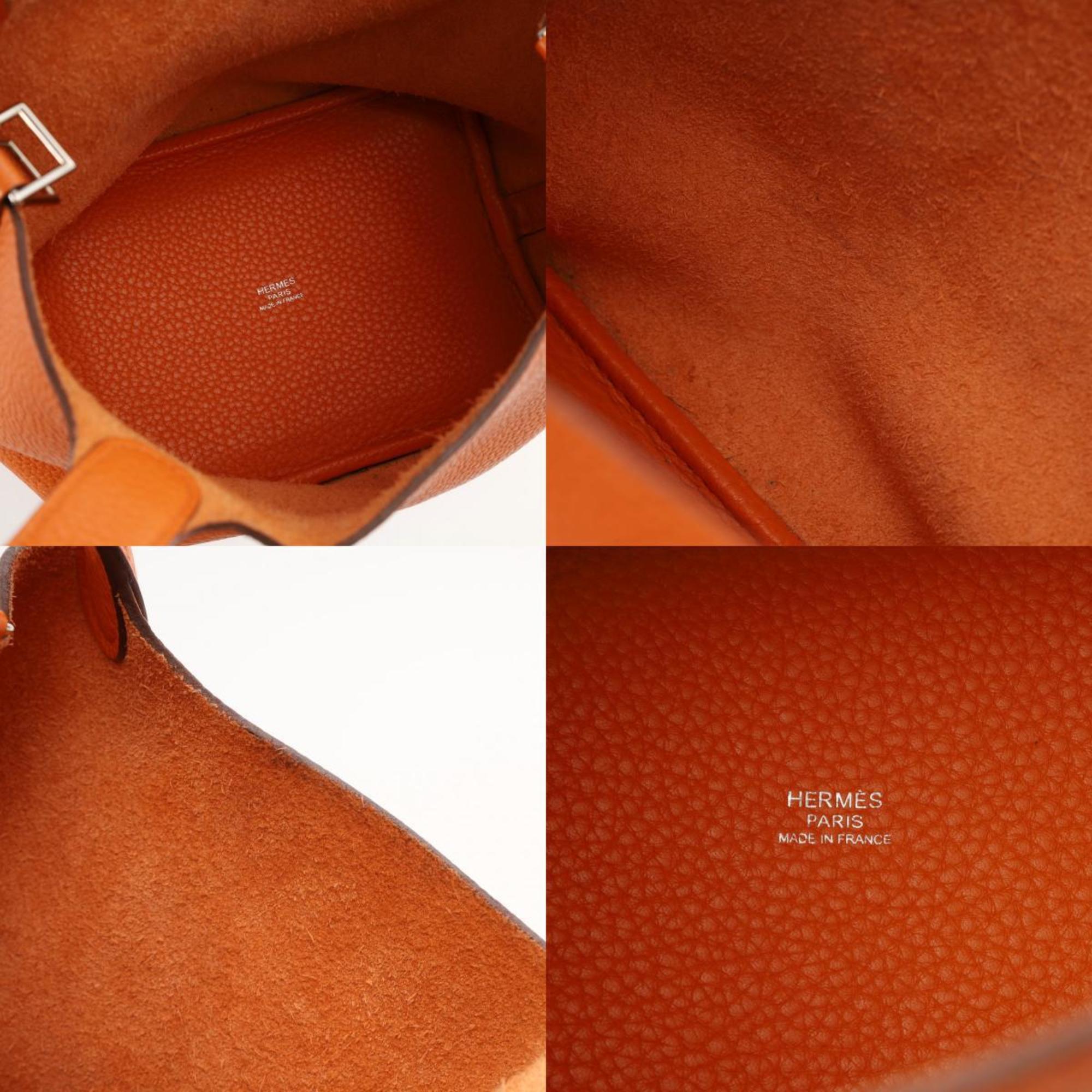 Hermes Orange Taurillon Clemence Leather Handbag (Pre-Owned)