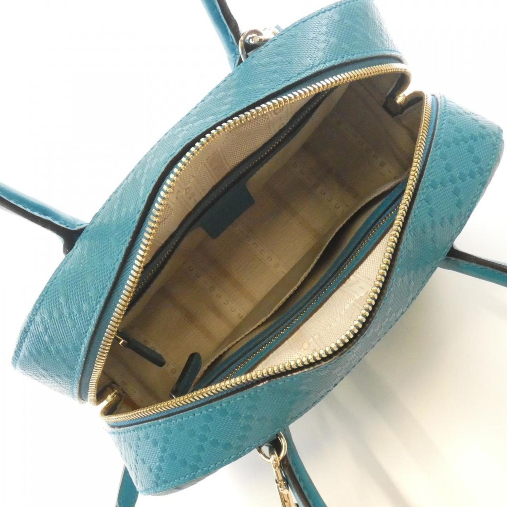 Gucci Diamante Blue Leather Handbag (Pre-Owned)