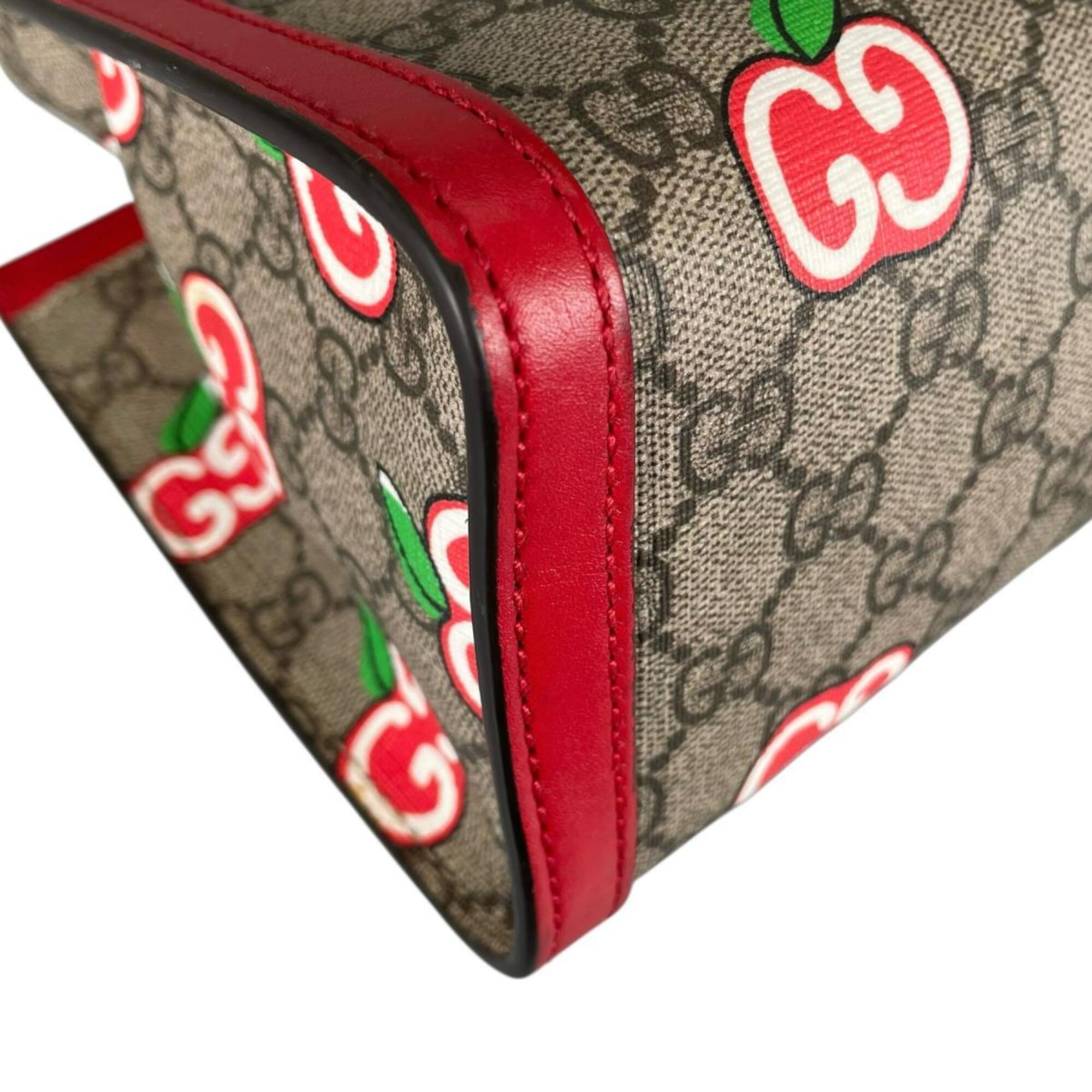 Gucci Padlock Beige Multi-Color Red Color Gg Canvas Shoulder Bag (Pre-Owned)