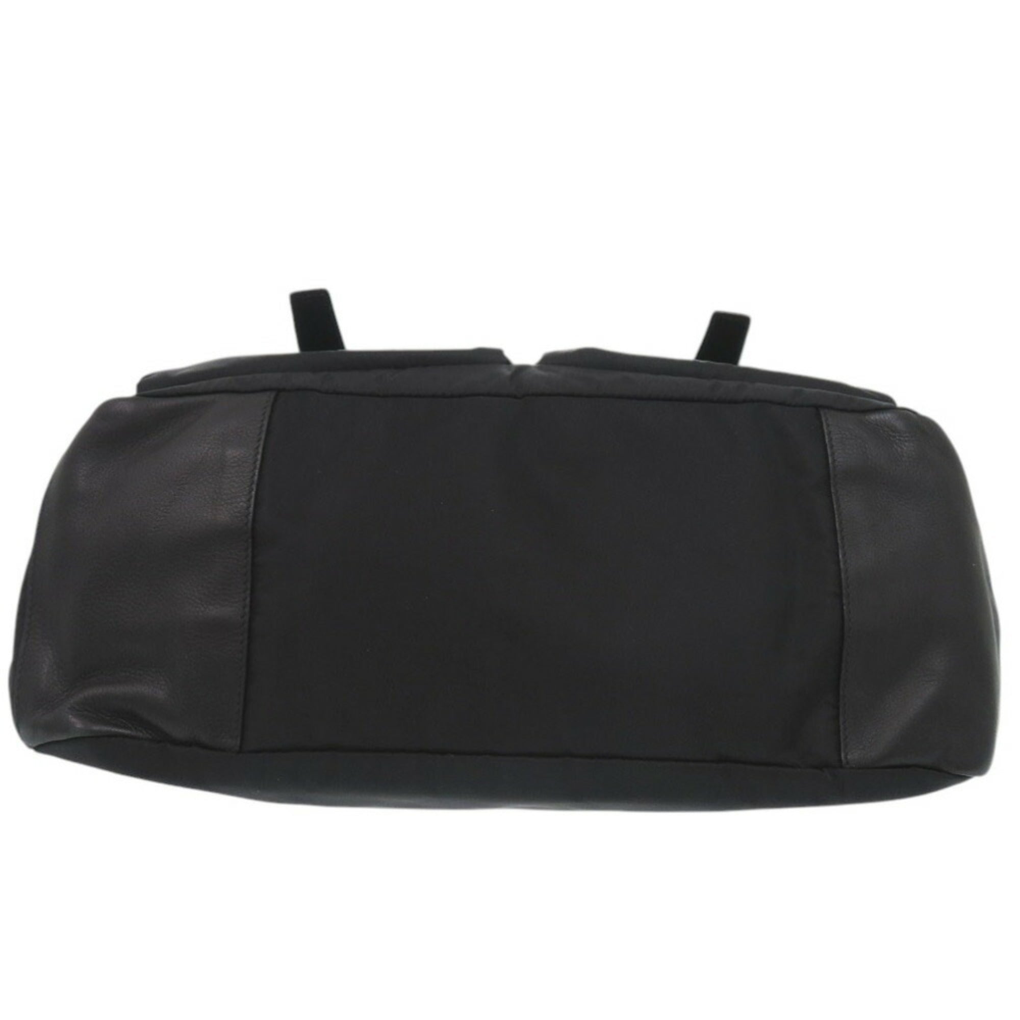 Prada Nero Leather Nylon Messenger Bag Shoulder Bag (Pre-Owned)