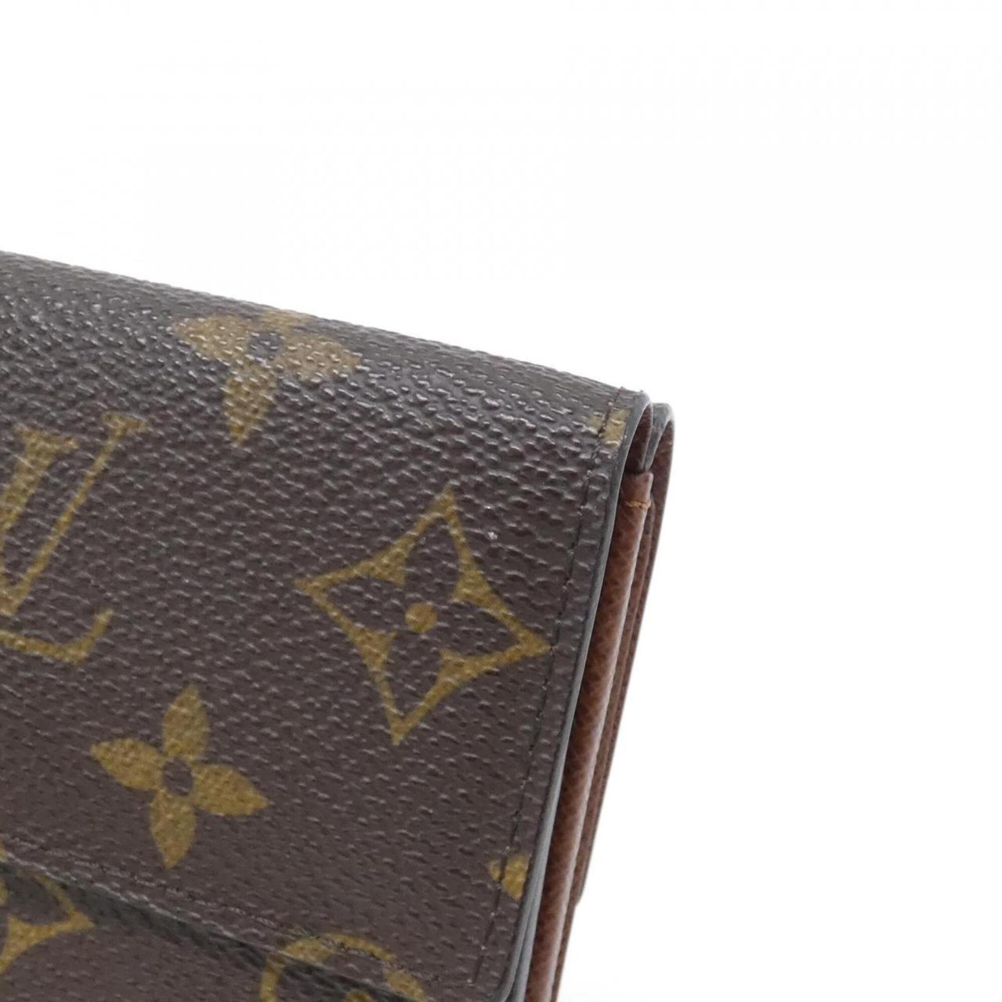 Louis Vuitton Marron Coated Canvas Wallet (Tri-Fold) (Pre-Owned)