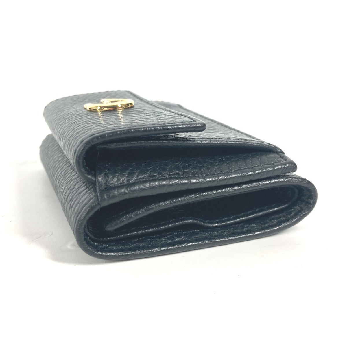 Gucci Gold Black Leather Wallet (Tri-Fold) (Pre-Owned)