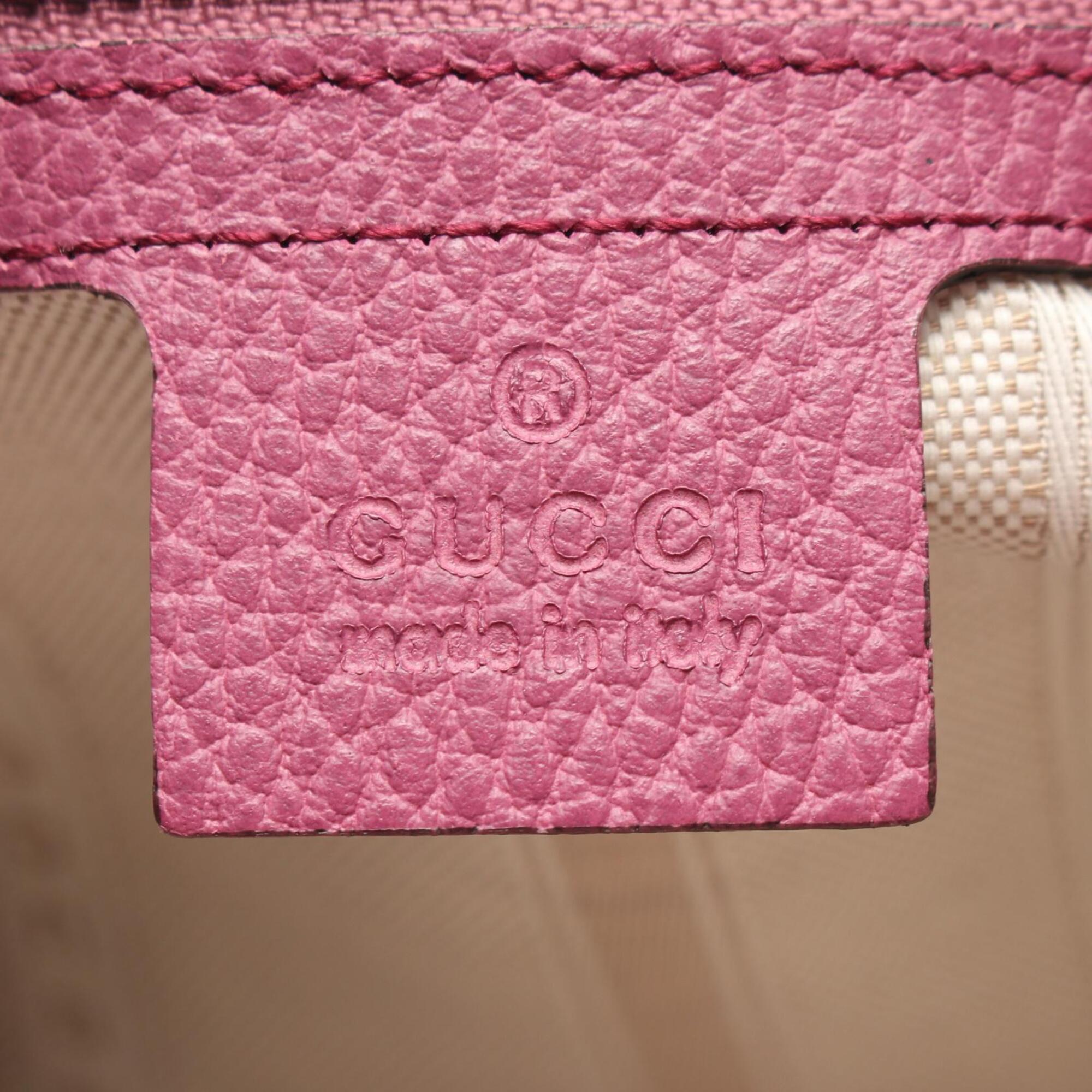 Gucci Purple Leather Handbag Tote Bag (Pre-Owned)