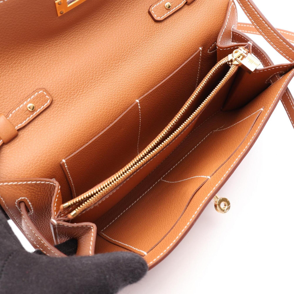 Hermes Brown Leather Handbag Shoulder Bag (Pre-Owned)