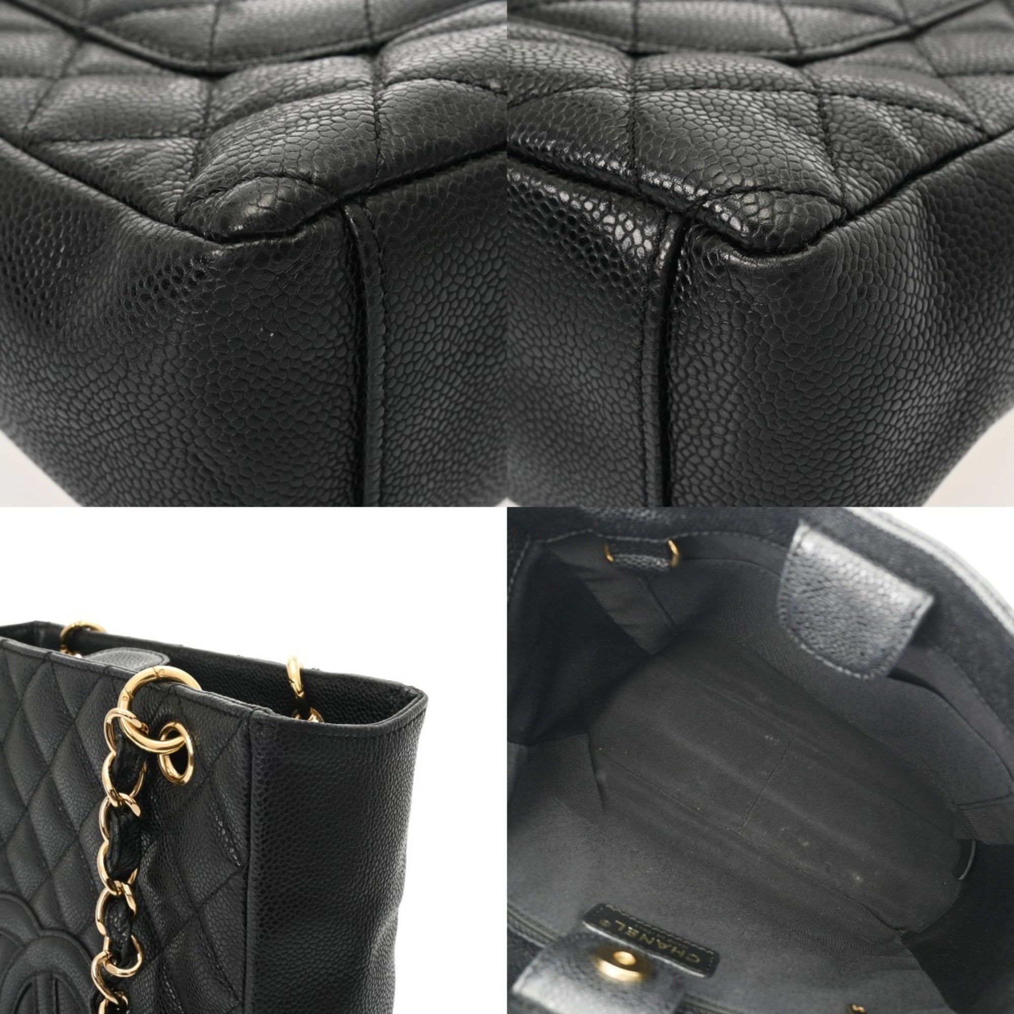 Chanel Black Grained Calfskin Tote Bag (Pre-Owned)