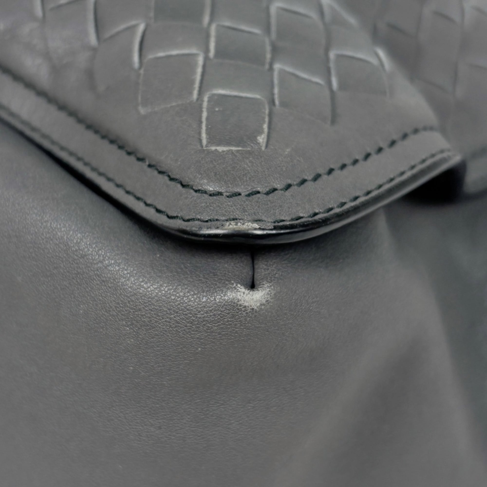 Bottega Veneta Gray Leather Tote Bag (Pre-Owned)