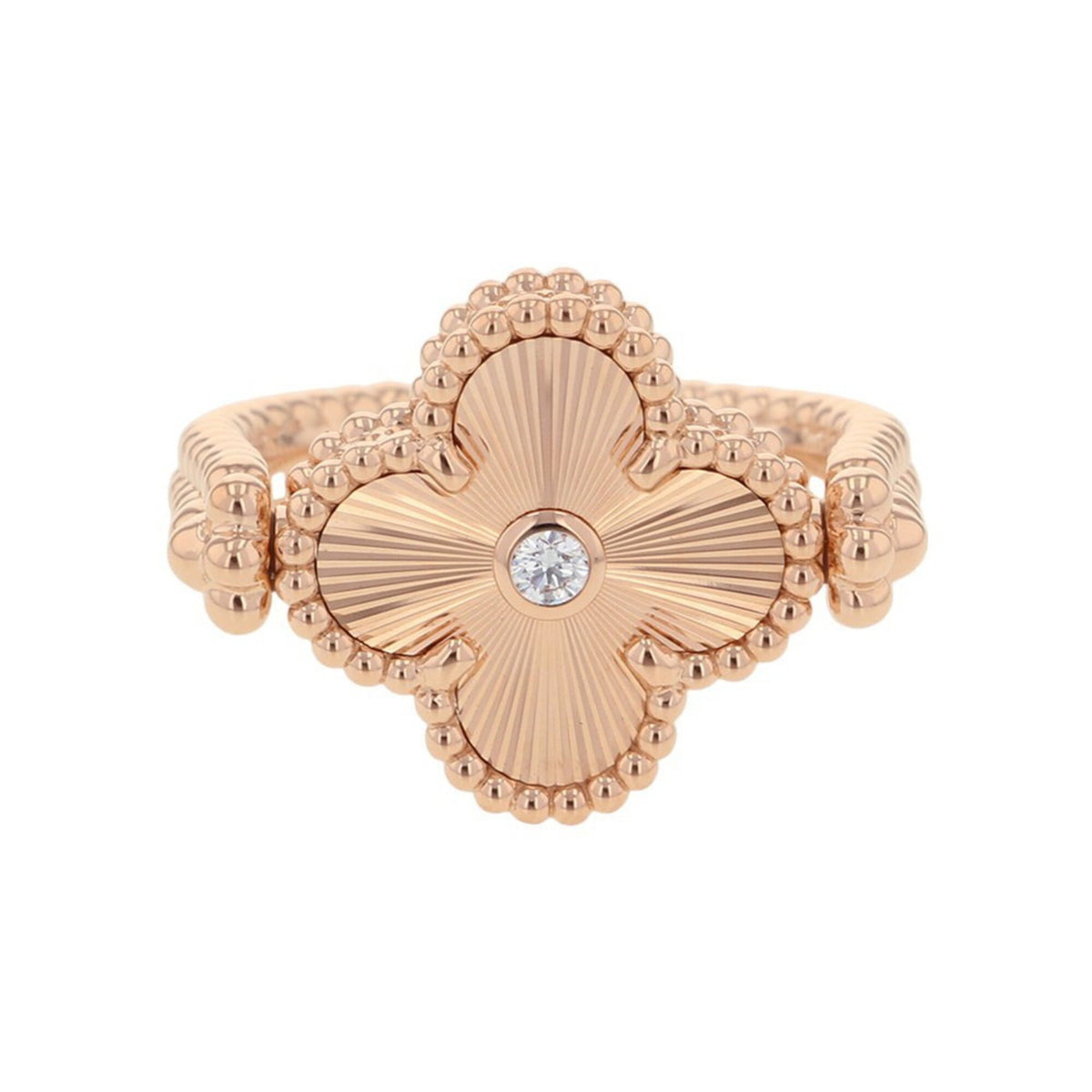 Van Cleef & Arpels Pink Gold Gray Pink Gold (18K) Band Ring (Pre-Owned)